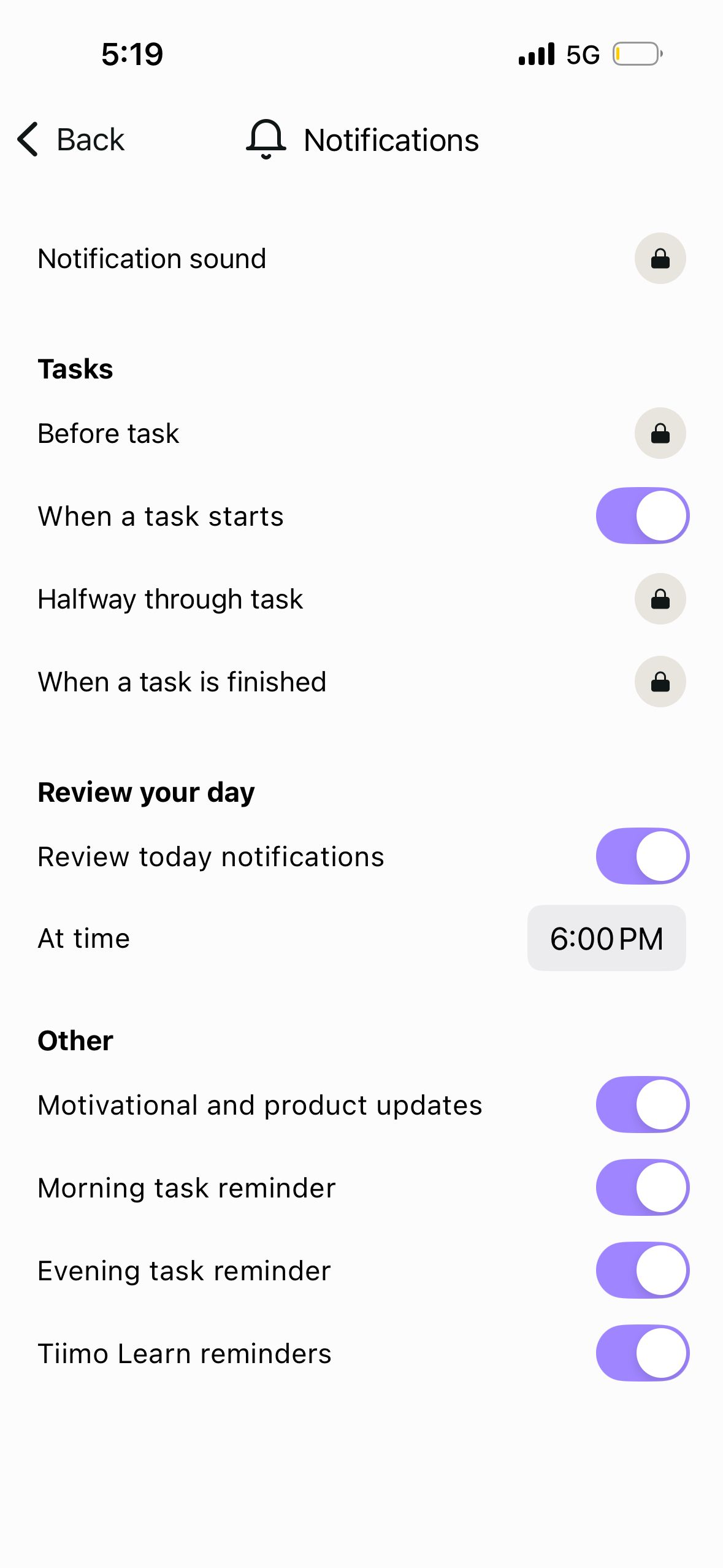 Settings (Tiimo)