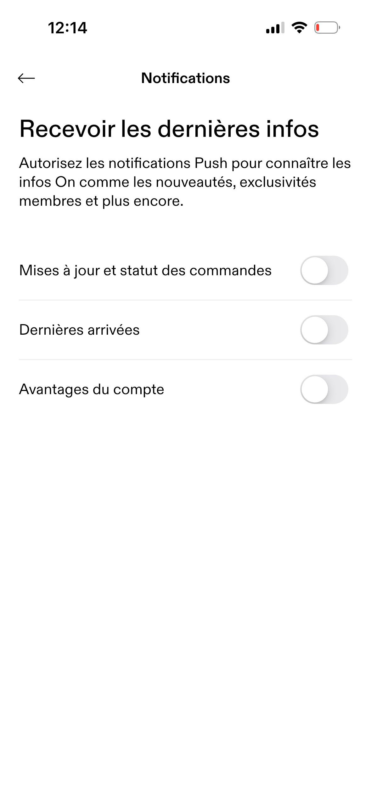 settings (On)