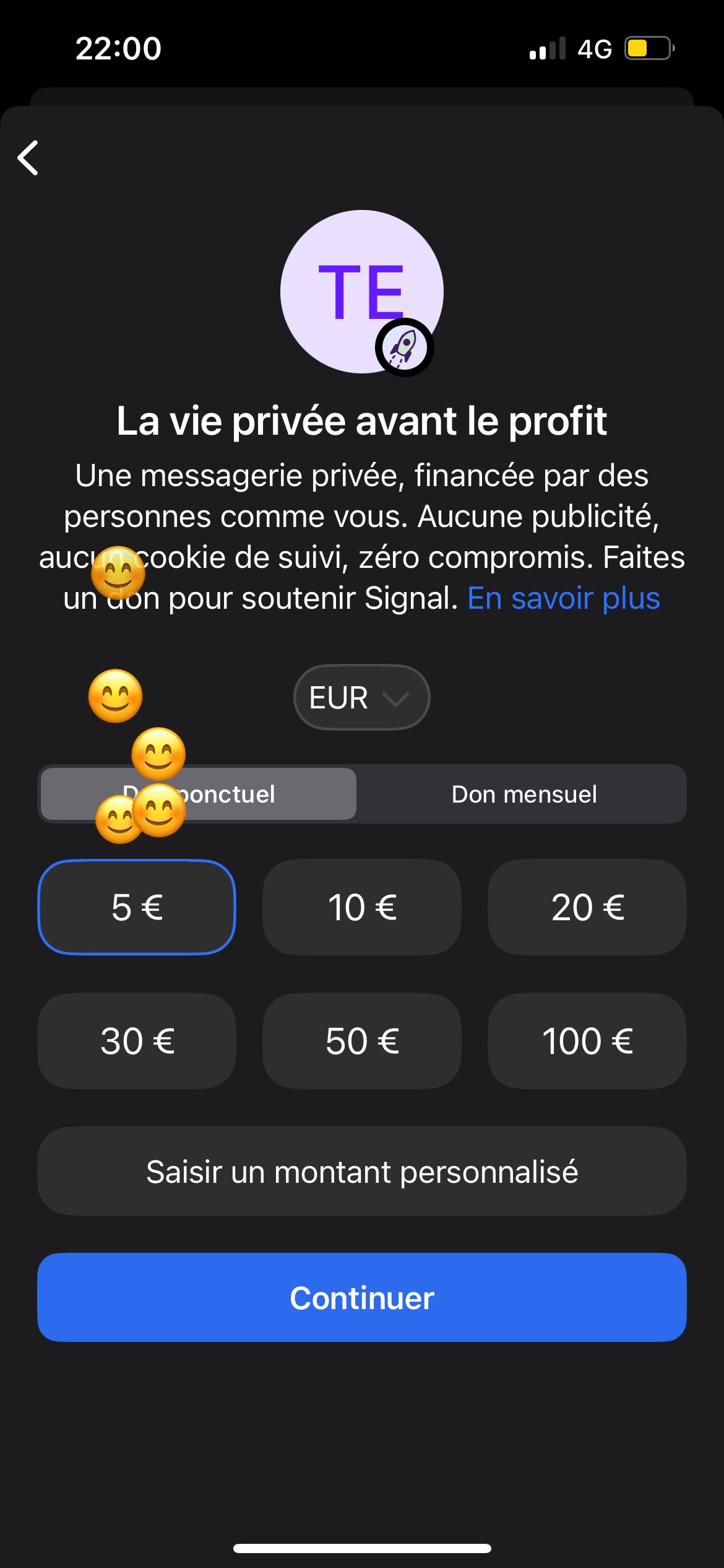 Donation/Payment (Signal)