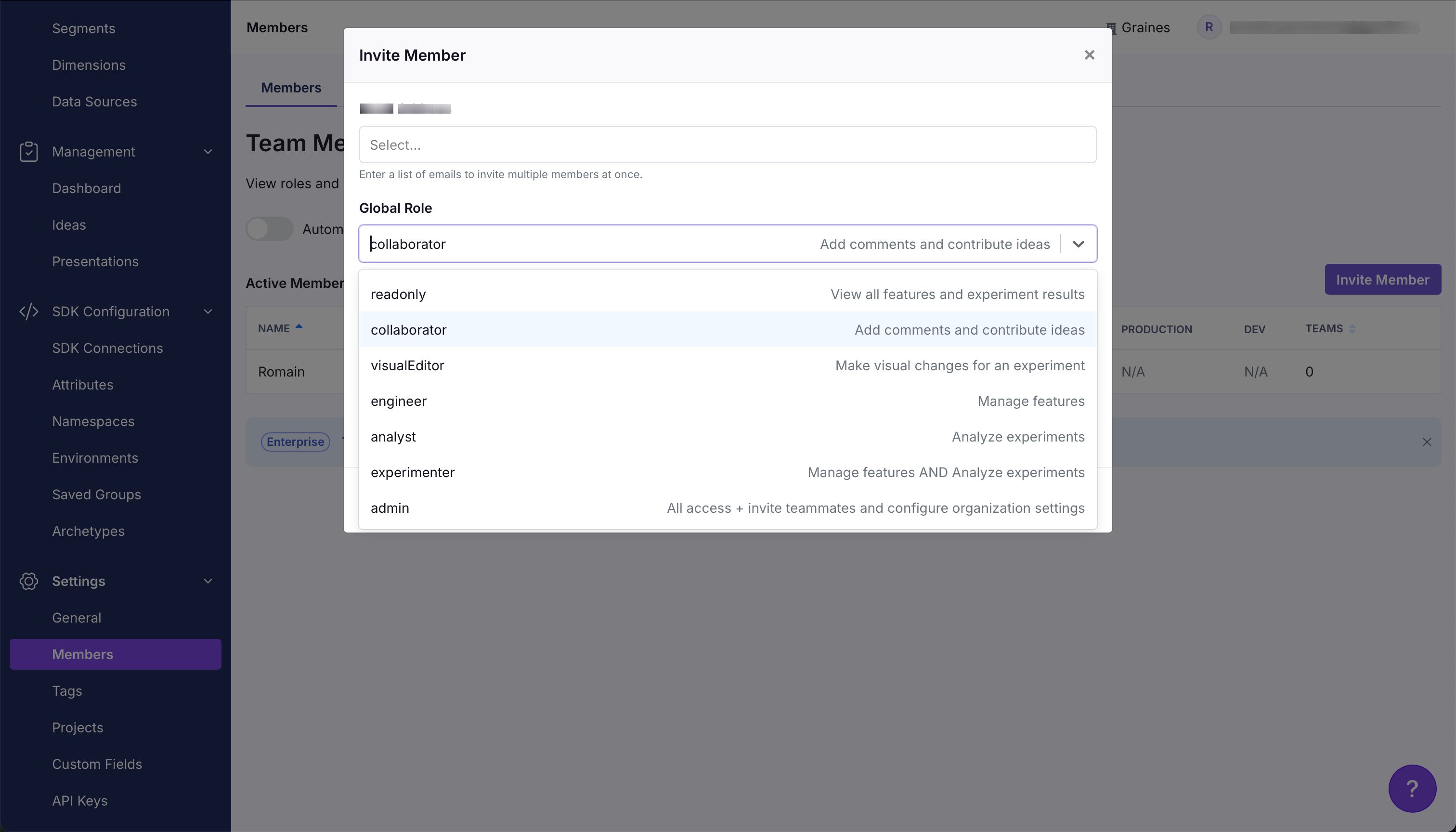 Modal (Growthbook)