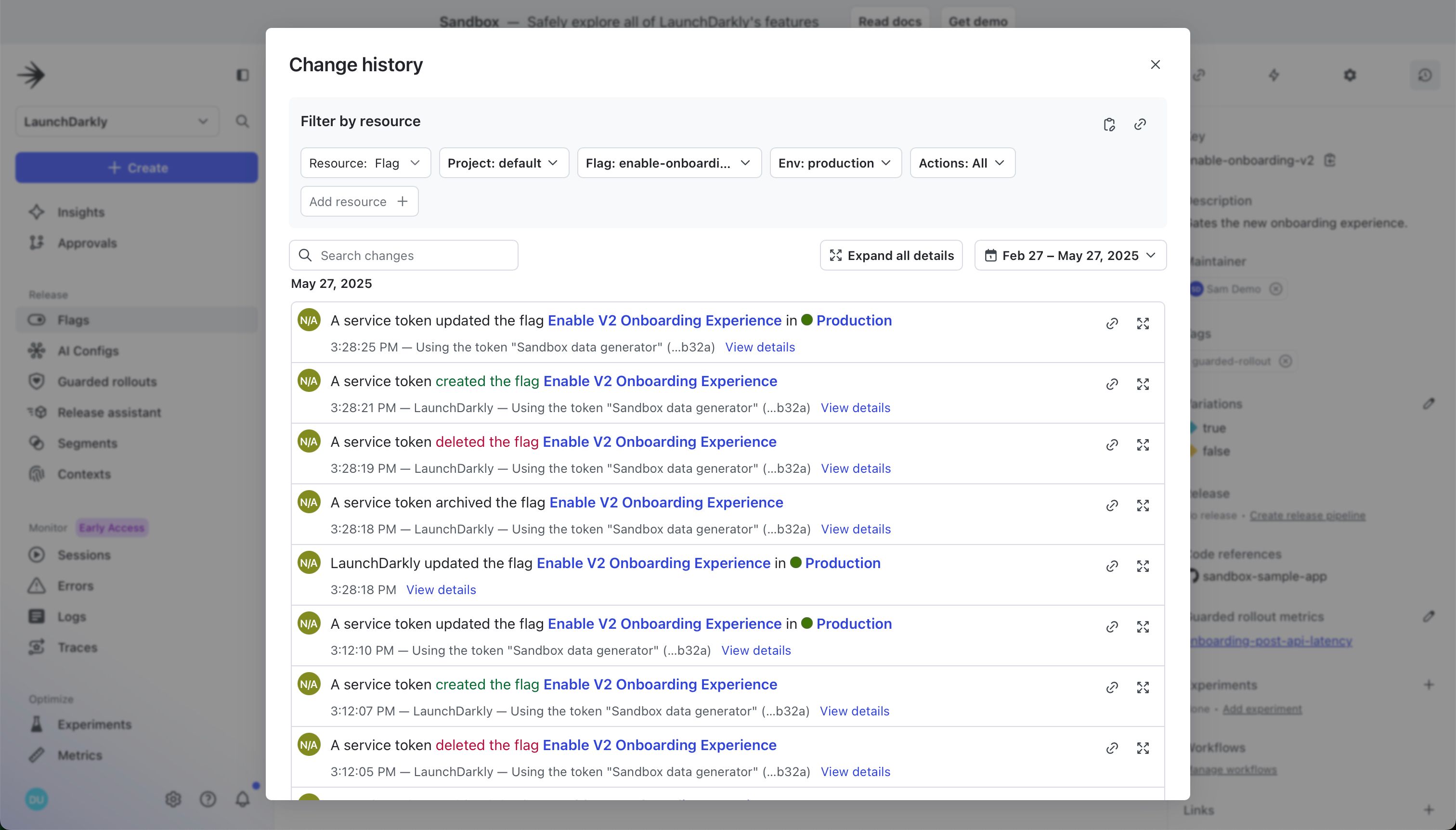 Activity Feed (LaunchDarkly)