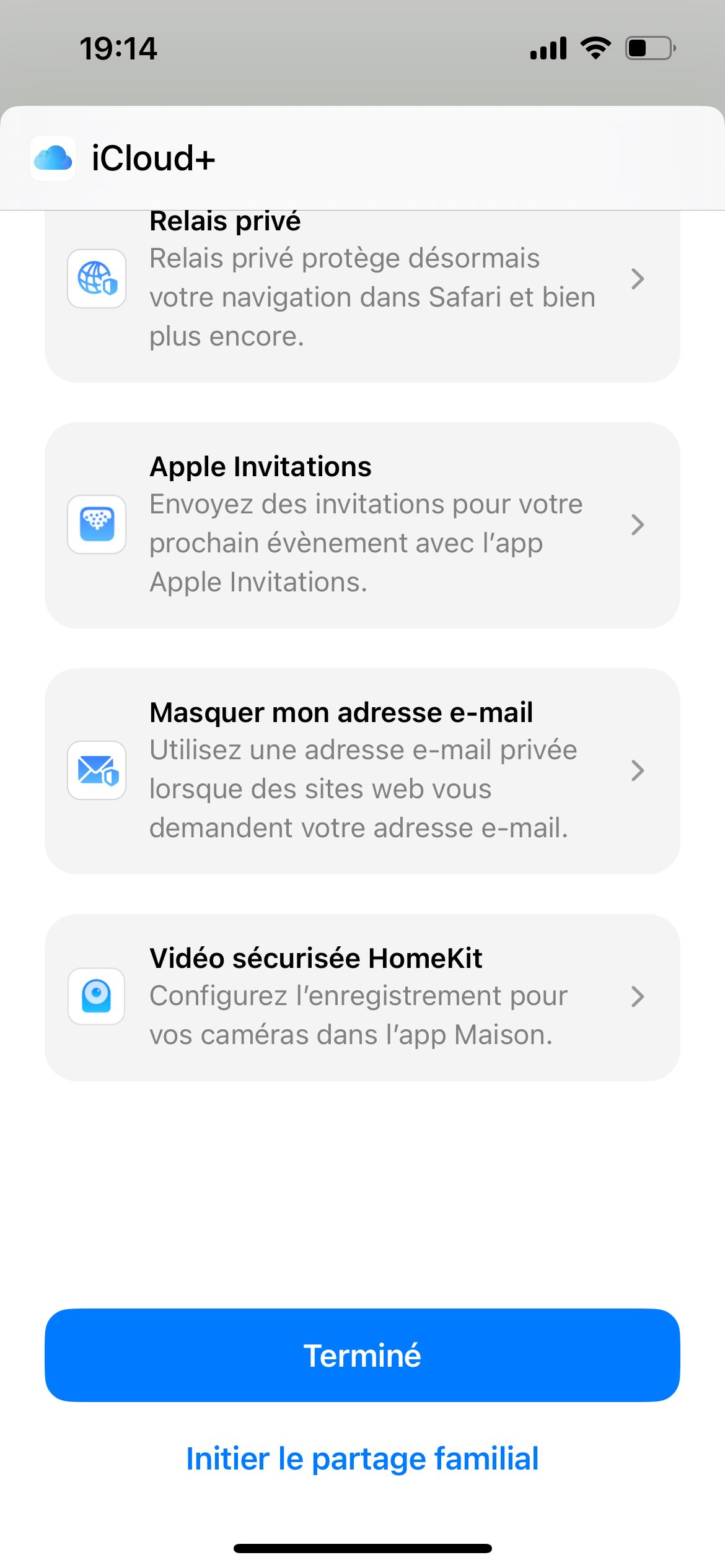 settings (Apple iCloud+)