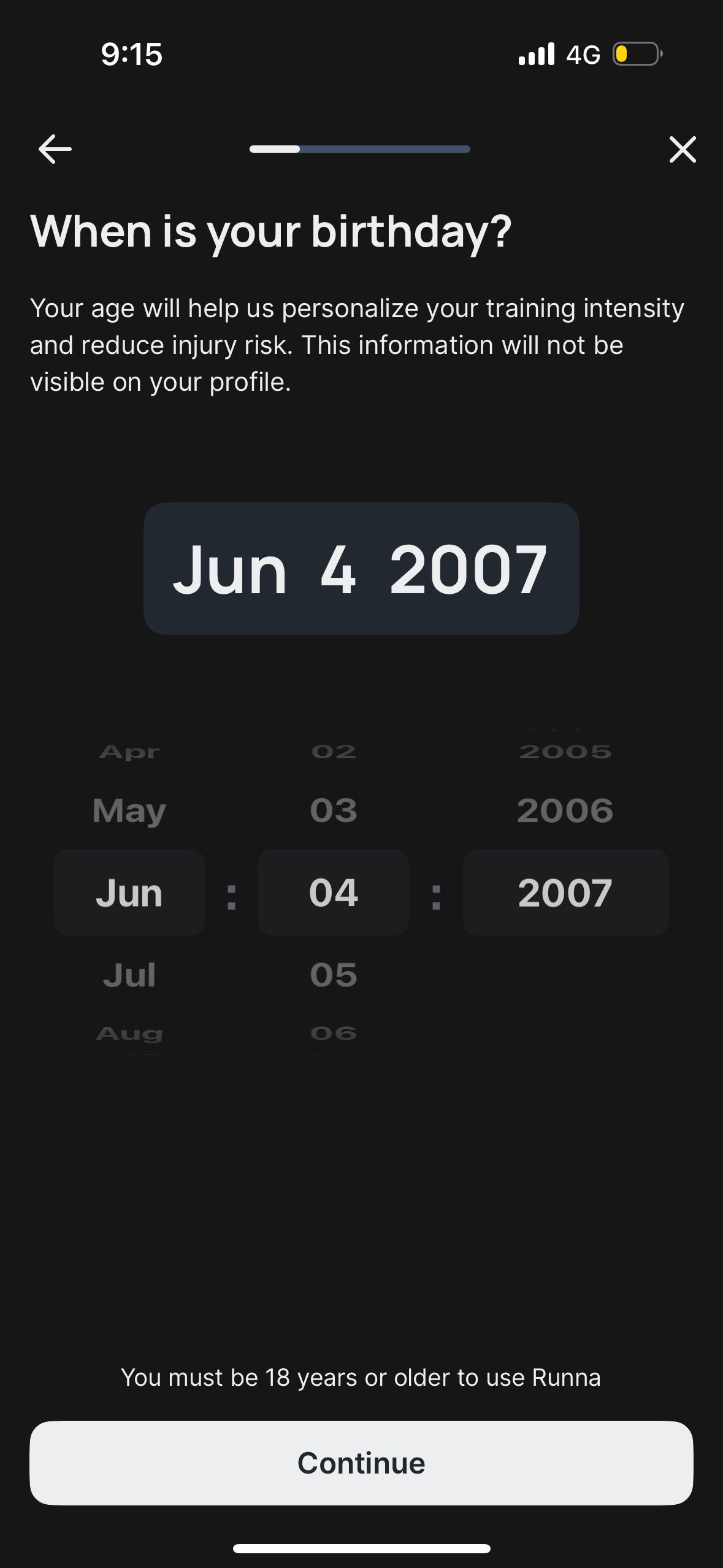 Date picker (Runna)