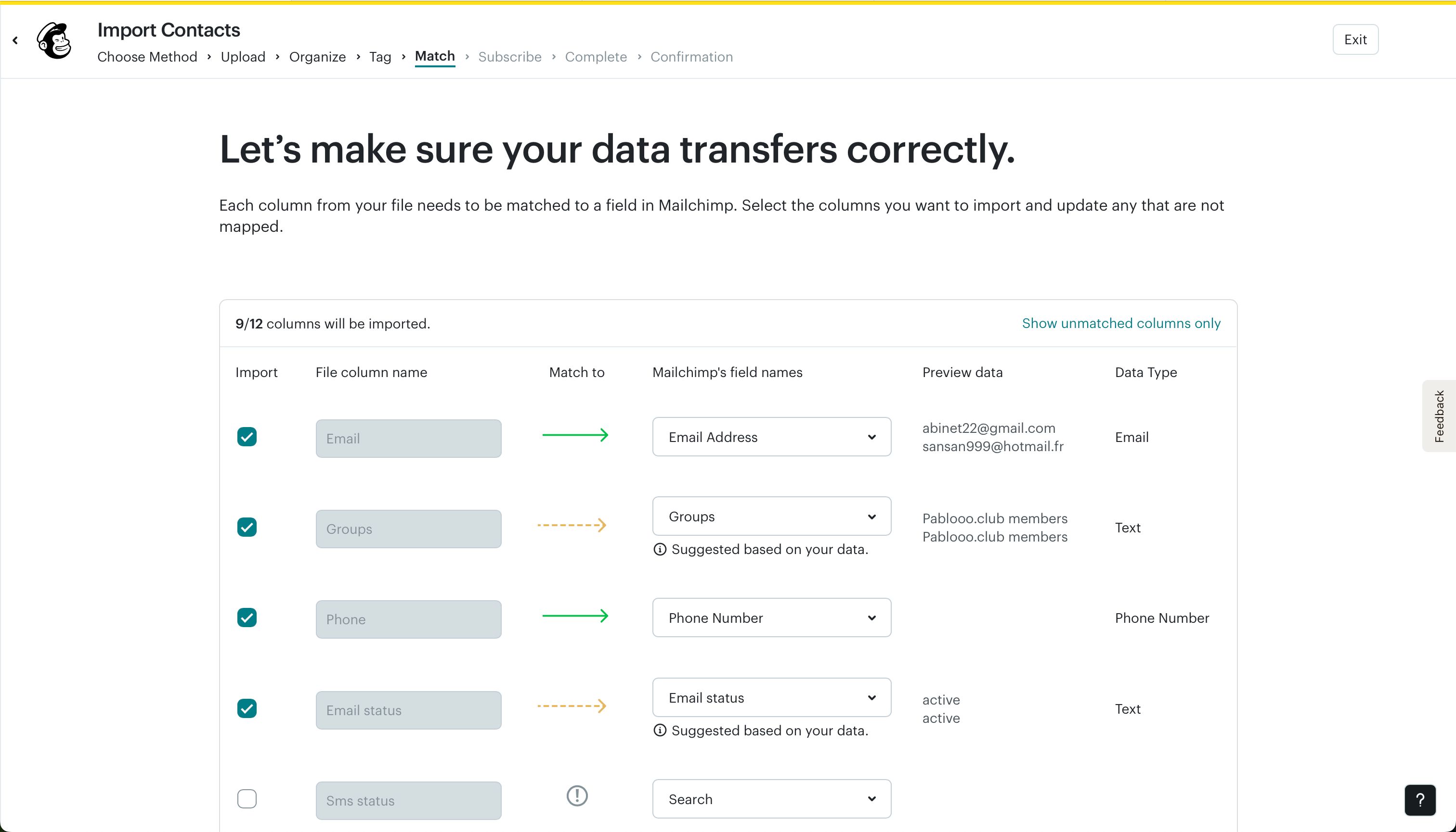 data-table (Mailchimp)