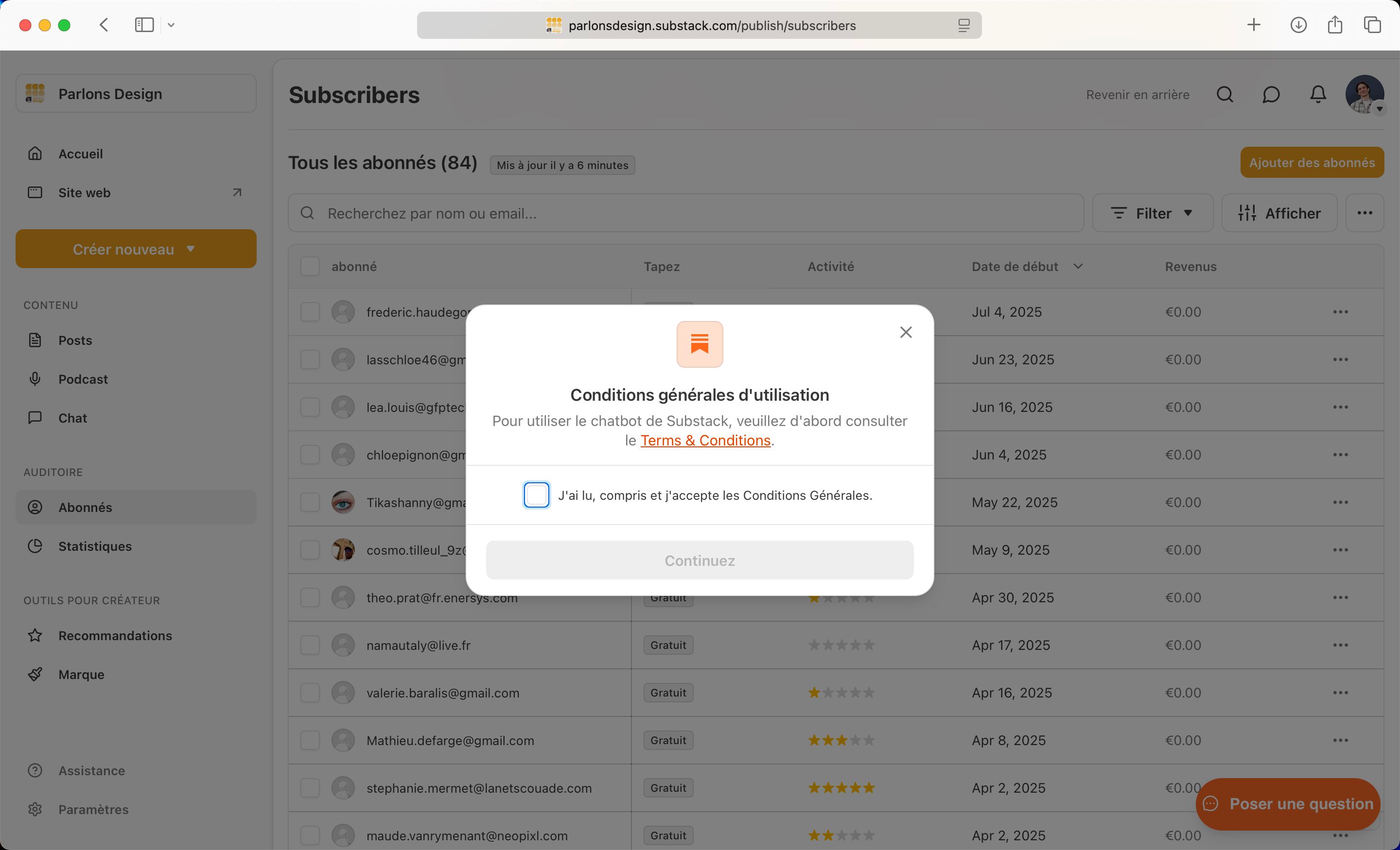 Modal (Substack)