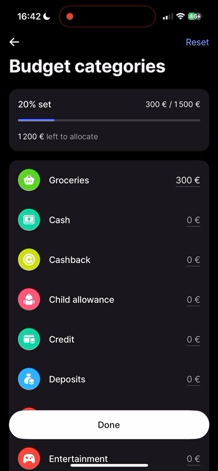 budgeting (Revolut)