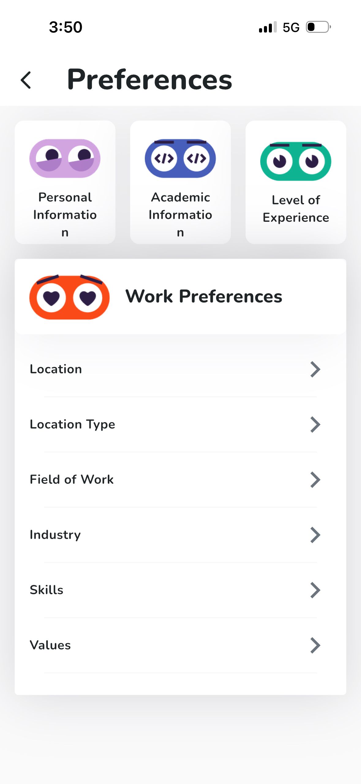 preferences (Joinrs)