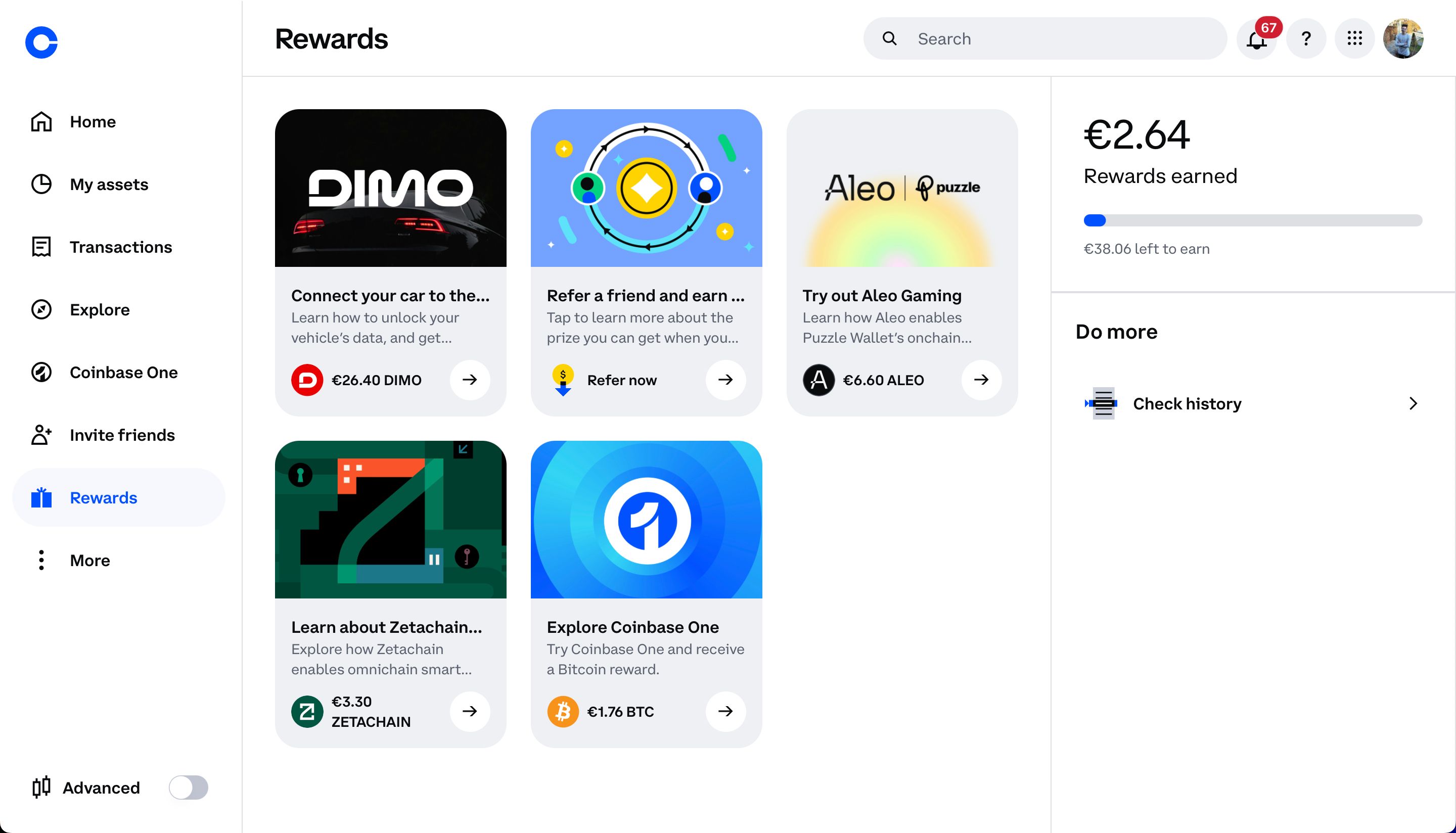 rewards (Coinbase)