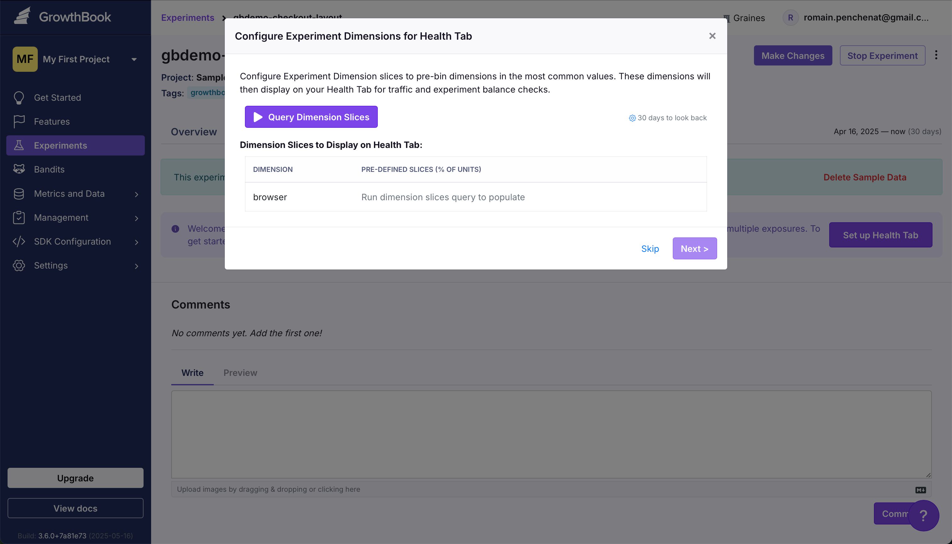 Modal (Growthbook)