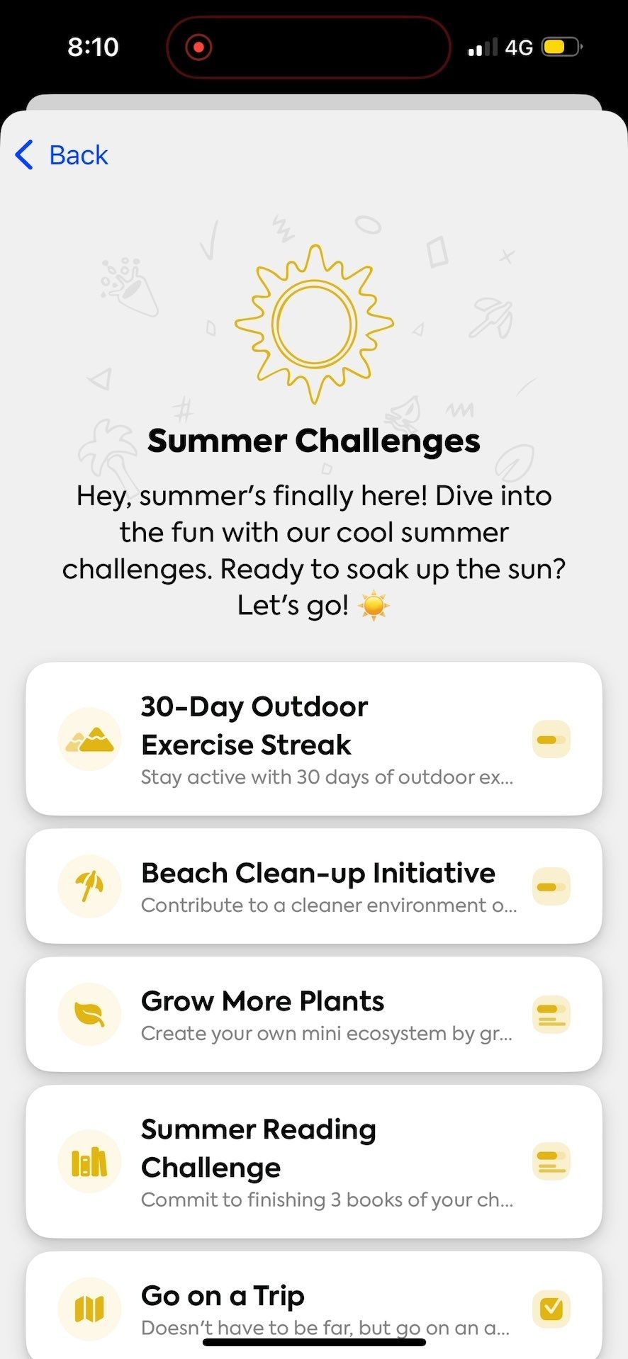 activity (Summer Challenges)