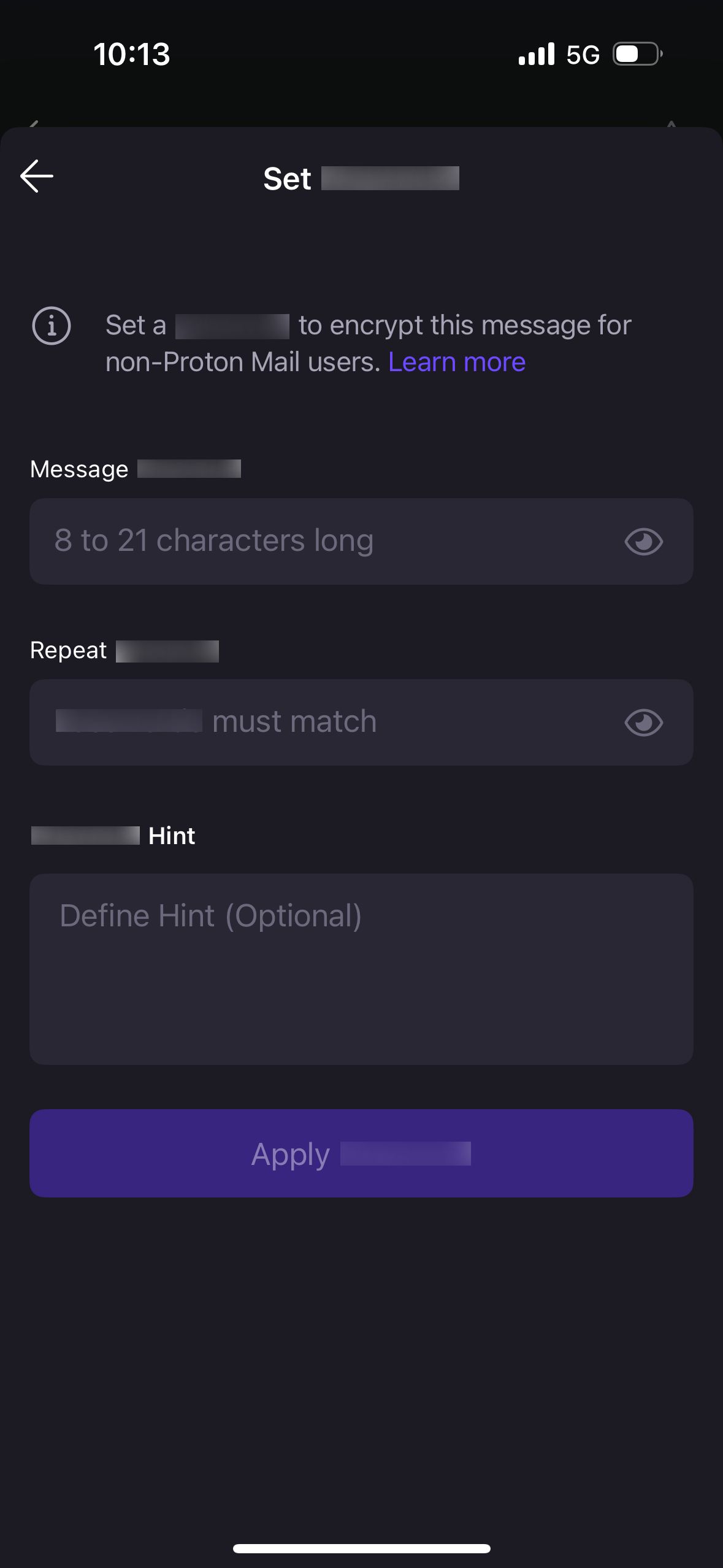 form (Proton Mail)