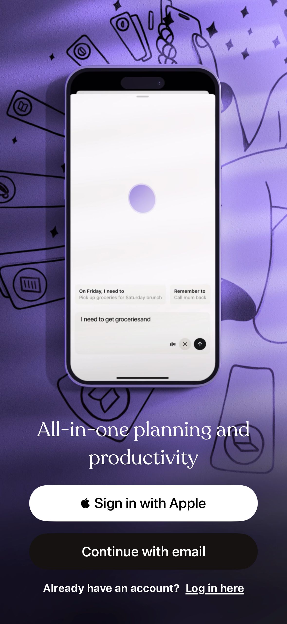login/signup (Tiimo)