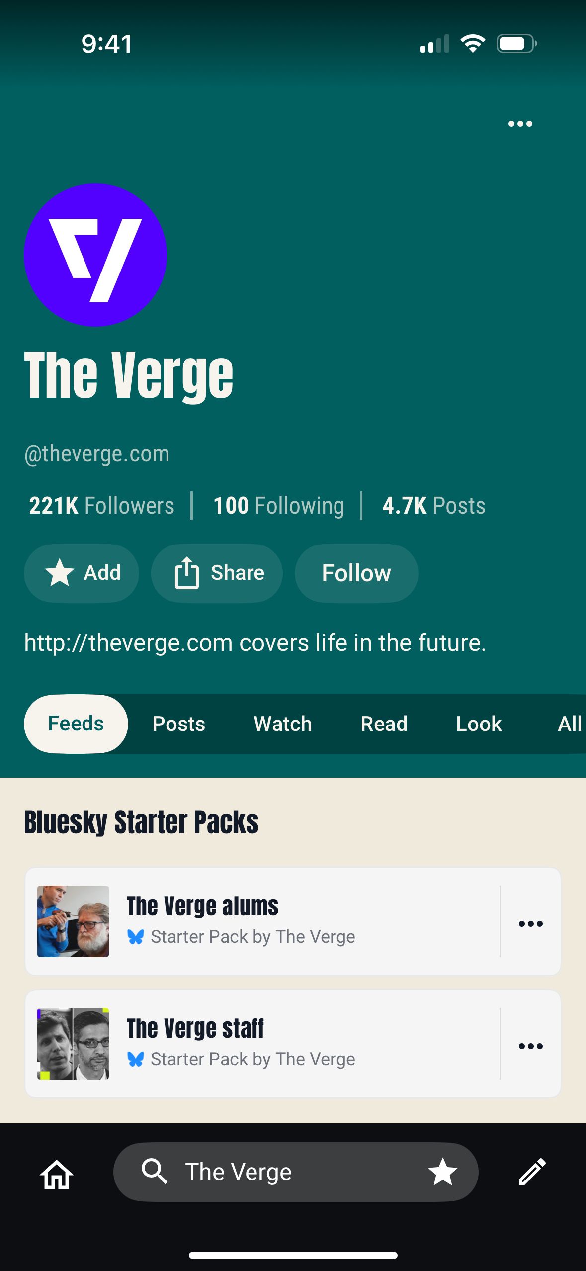 social media profile (Surf)