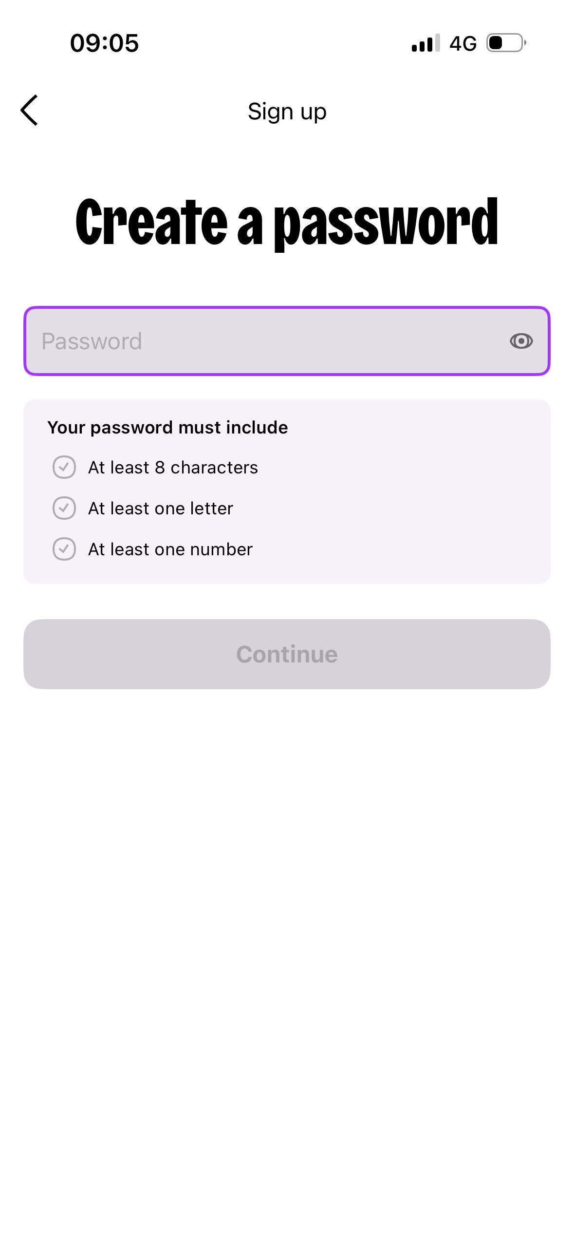 password creation (Deezer)