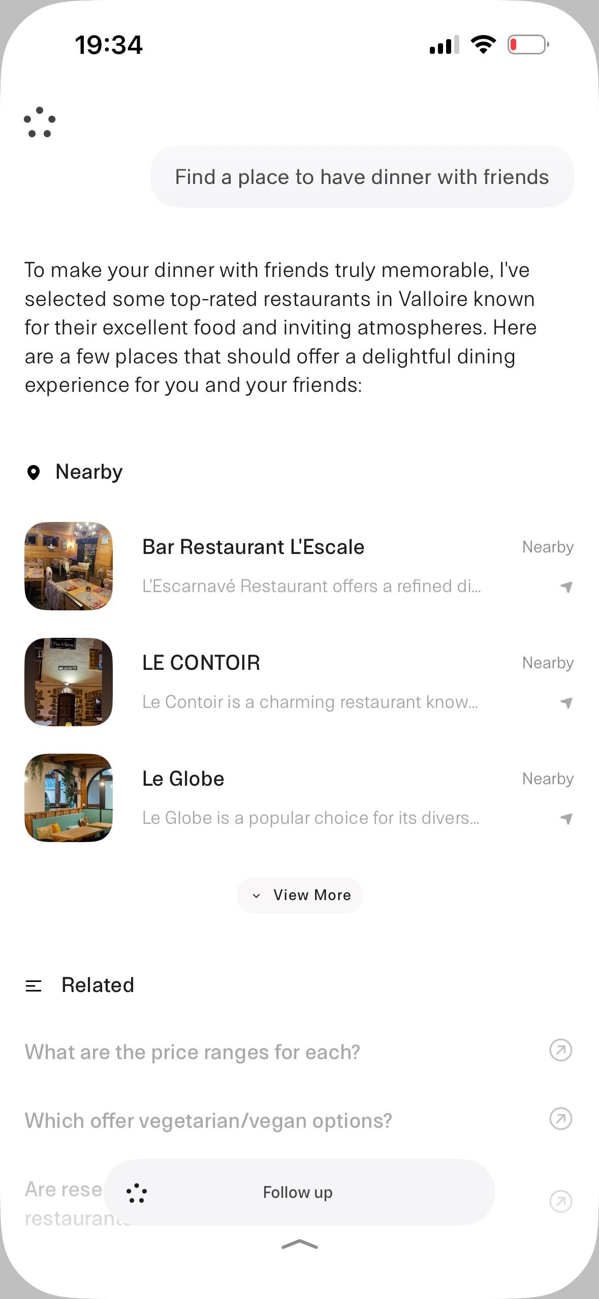 search results (Genie)