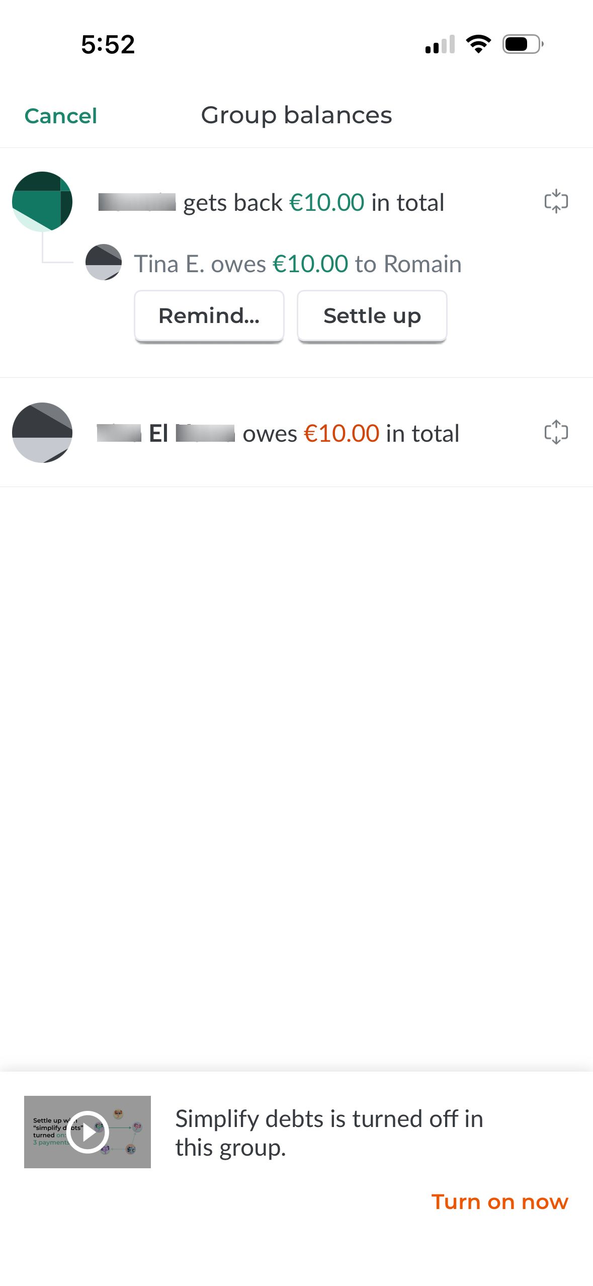 Balance (Splitwise)