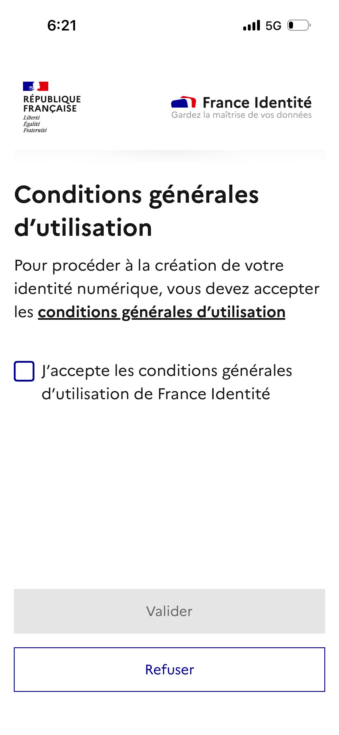 Terms and Conditions (France identité)