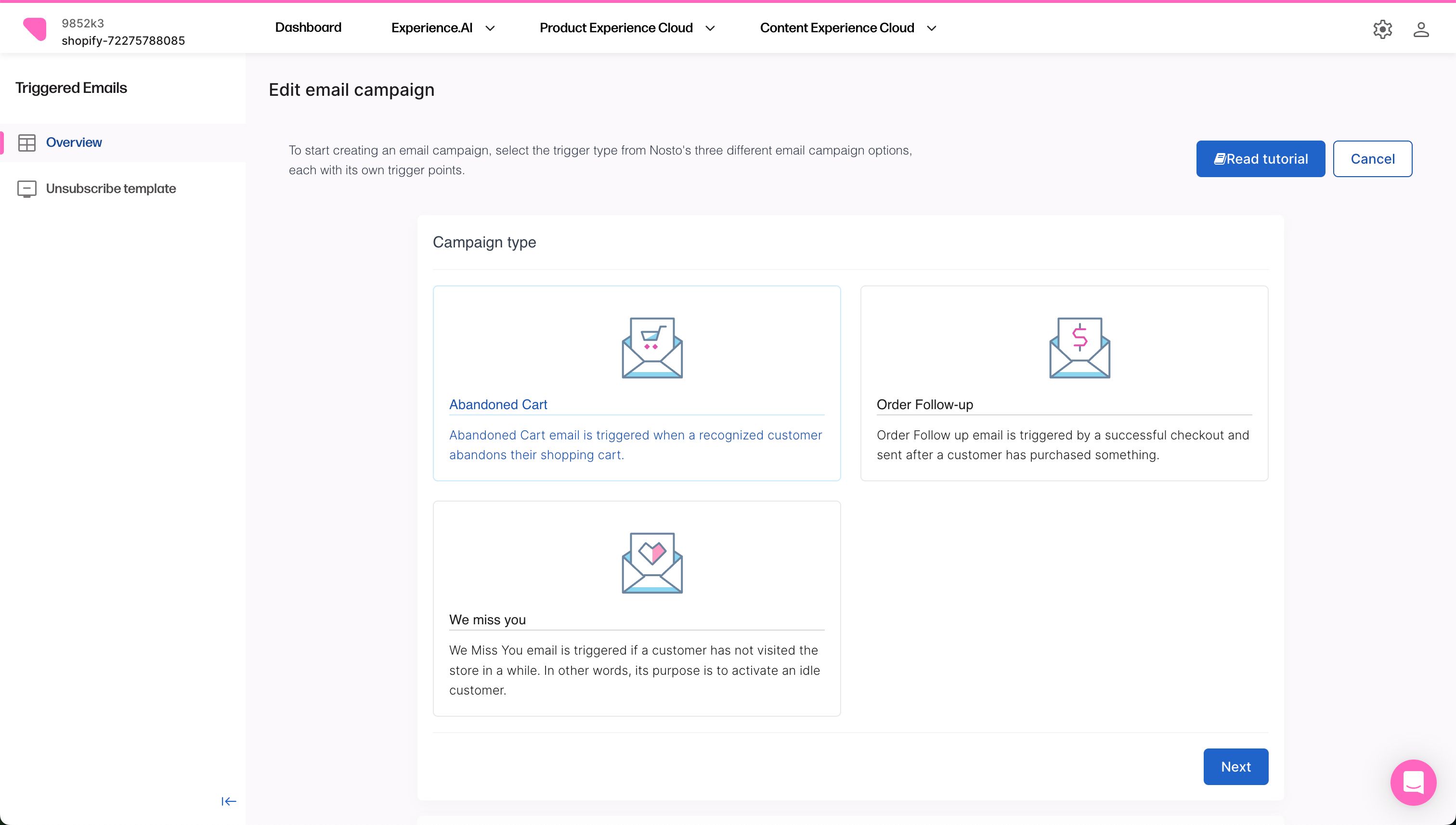 Email Campaign Creation (Nosto)
