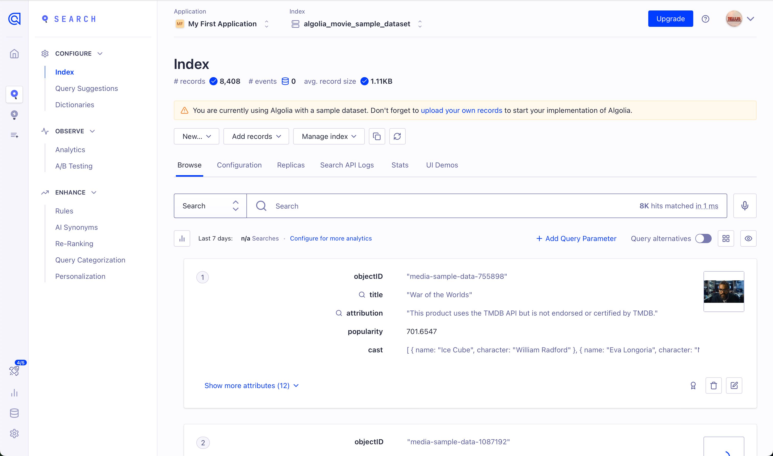 Data Table (Algolia)