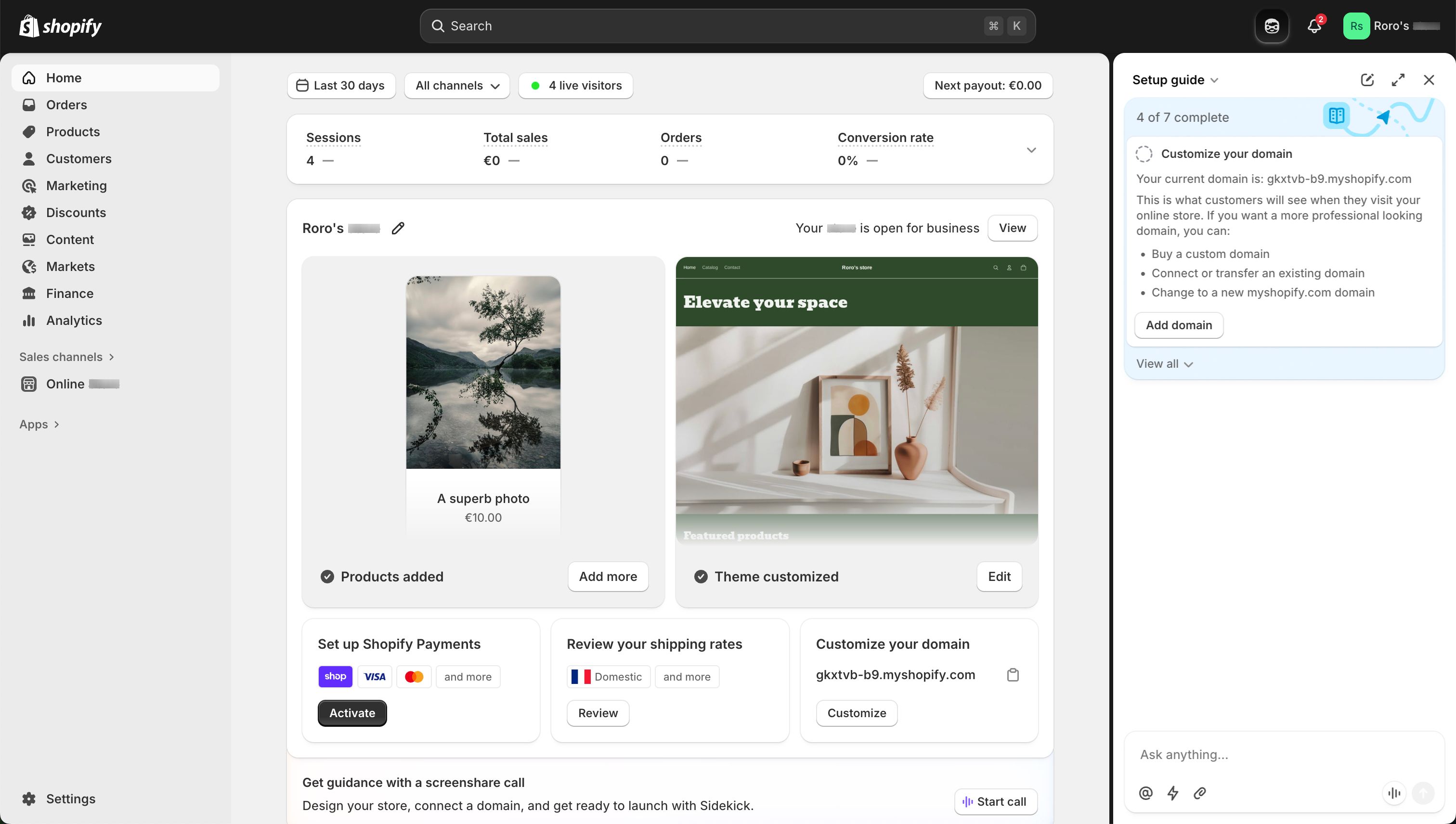 dashboard (Shopify)