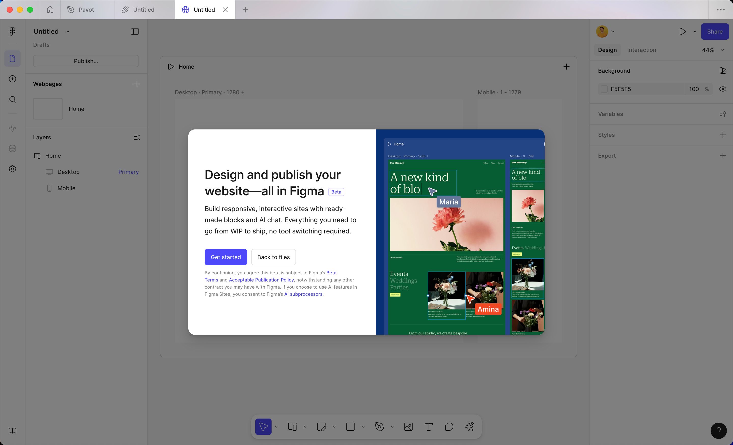 Modal (Figma Sites)