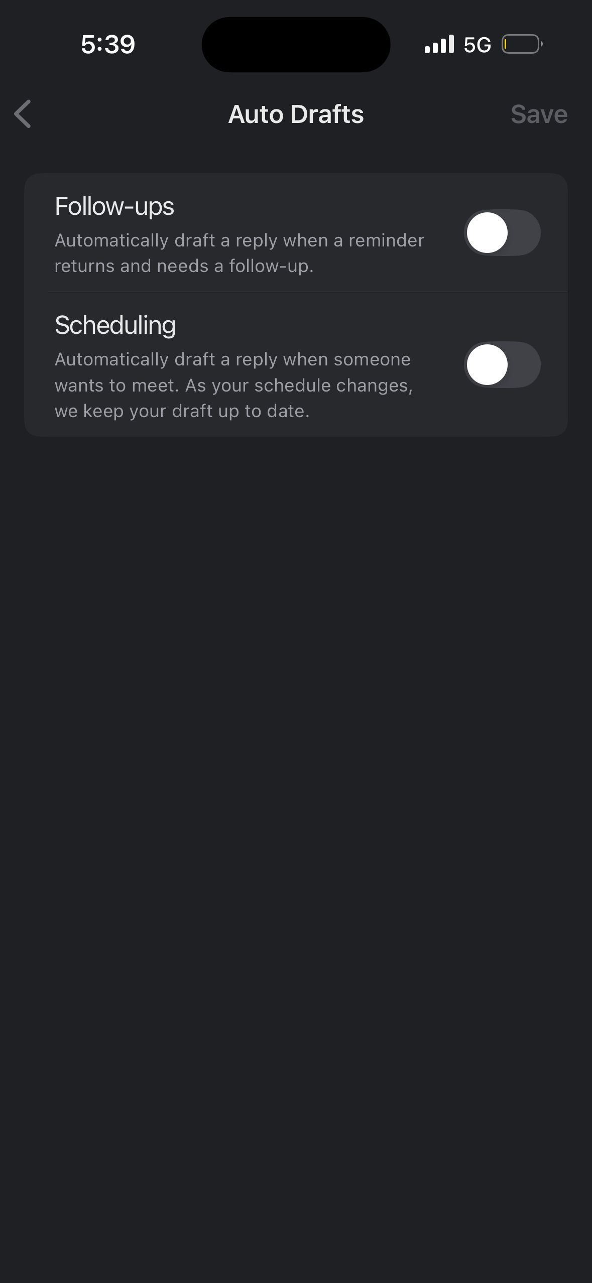 settings (Superhuman)