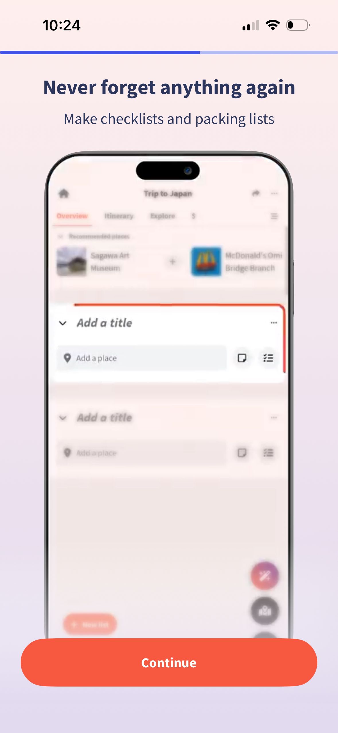 Checklist (Wanderlog)