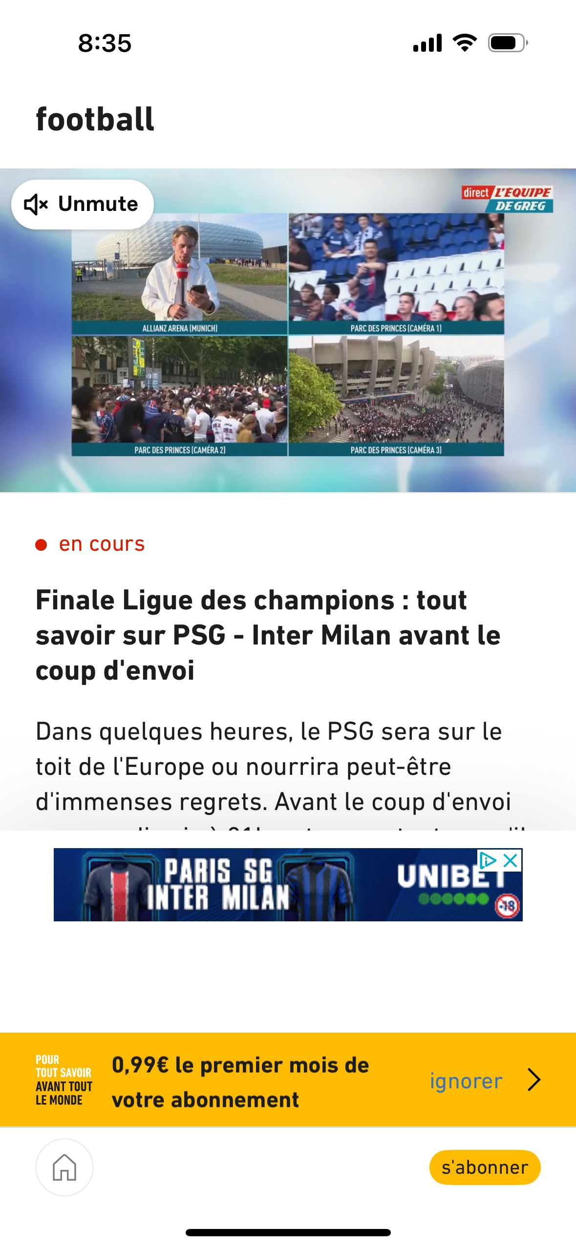 news feed (L'Équipe)