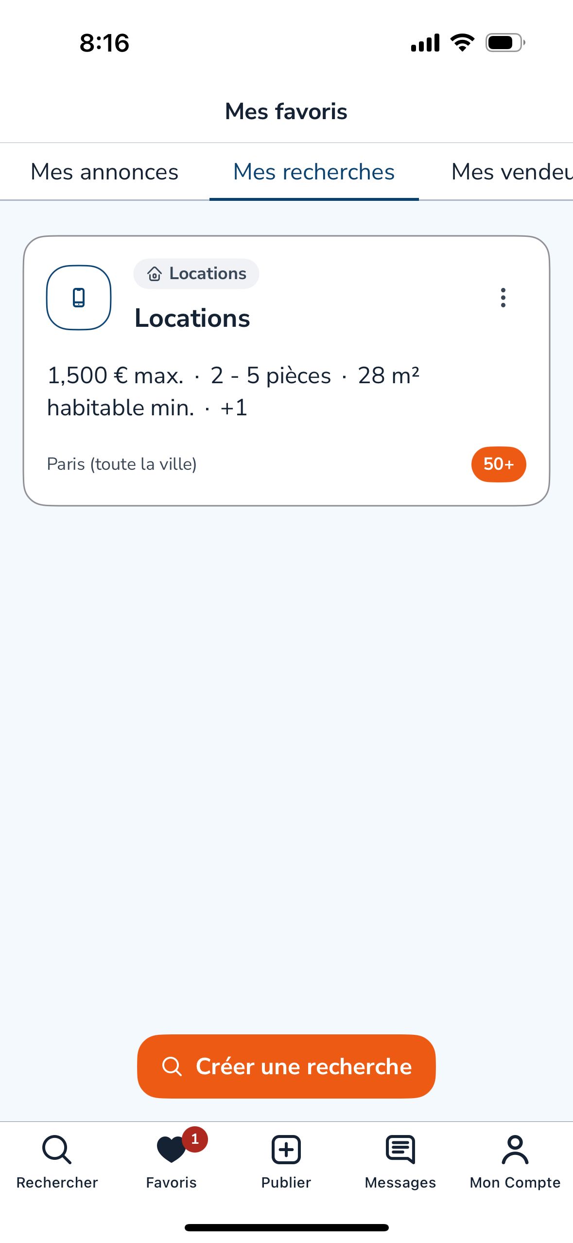 search results (Le bon coin)