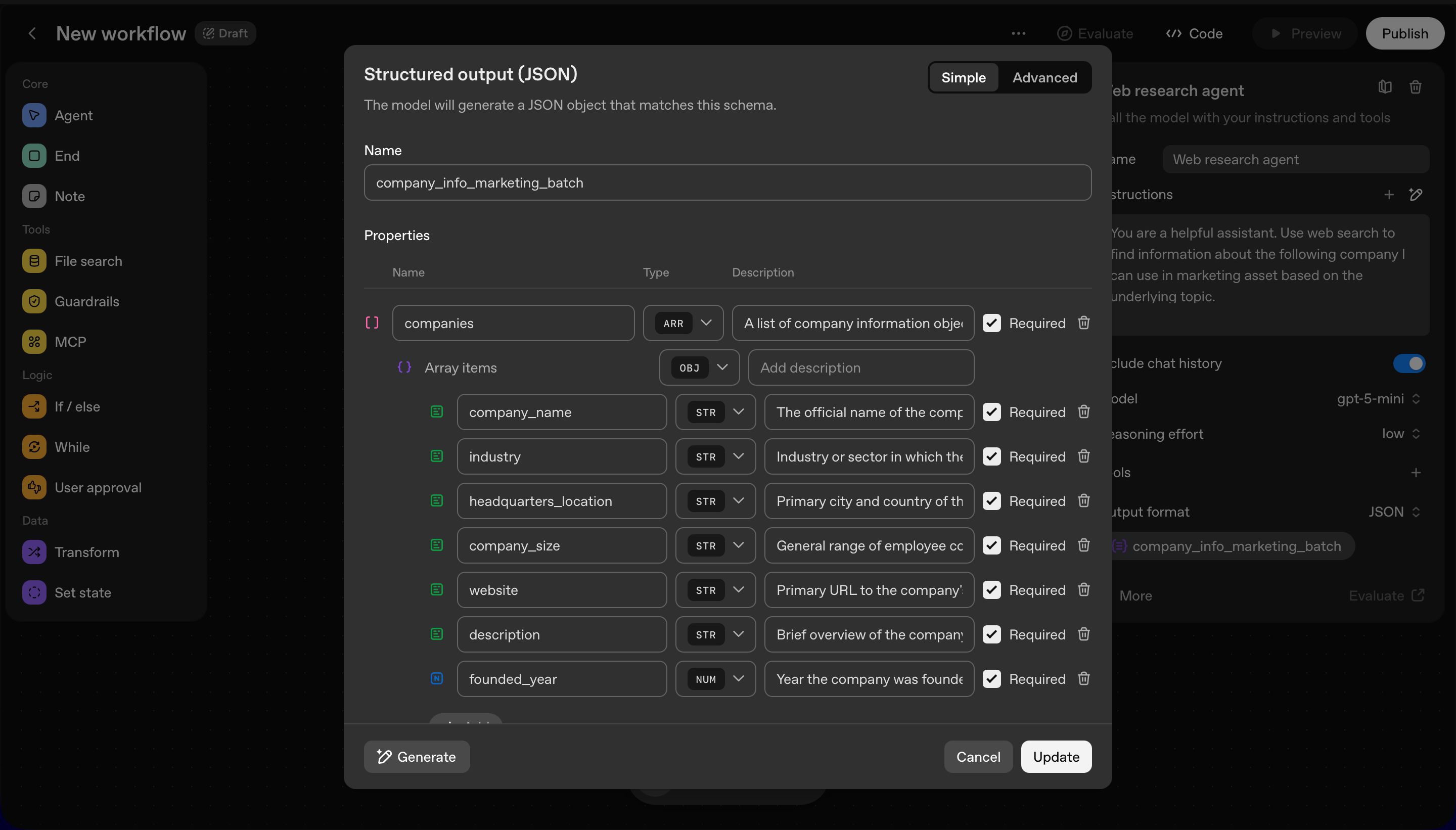 configuration (OpenAI Agent Builder)