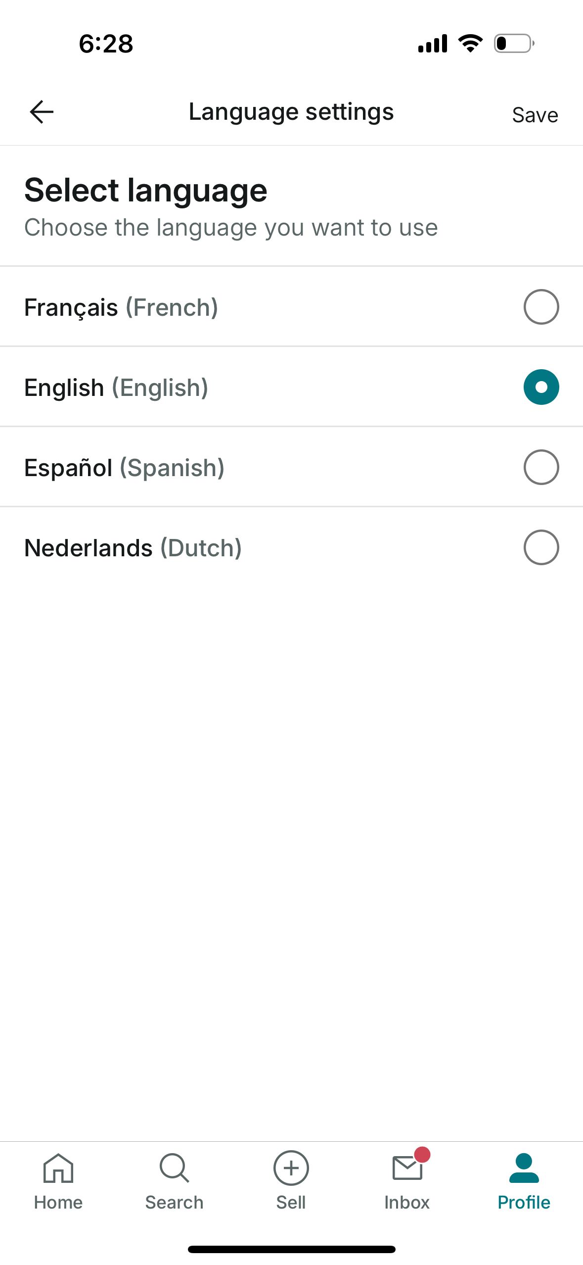 Settings (Vinted)