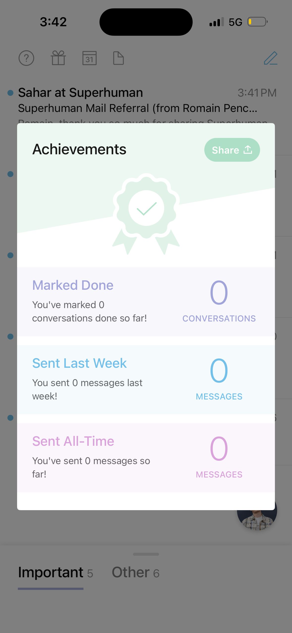 Achievement Screen (Superhuman)