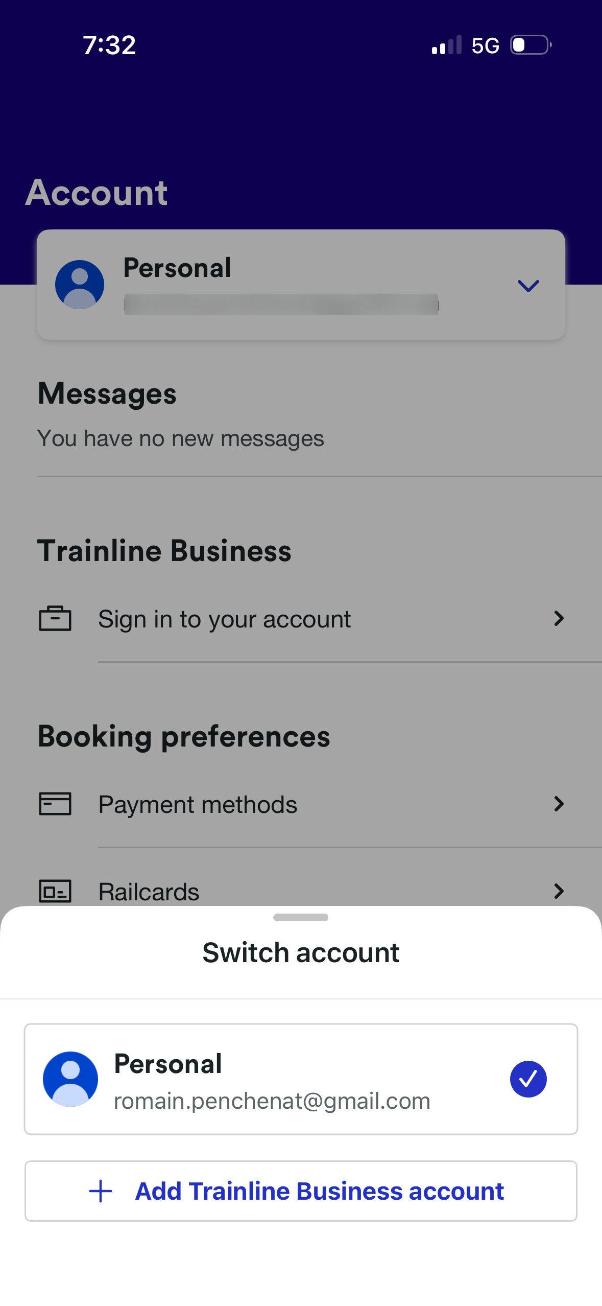 Account Management (Trainline)