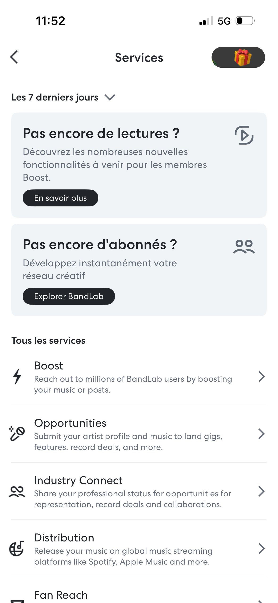 service listing (BandLab)