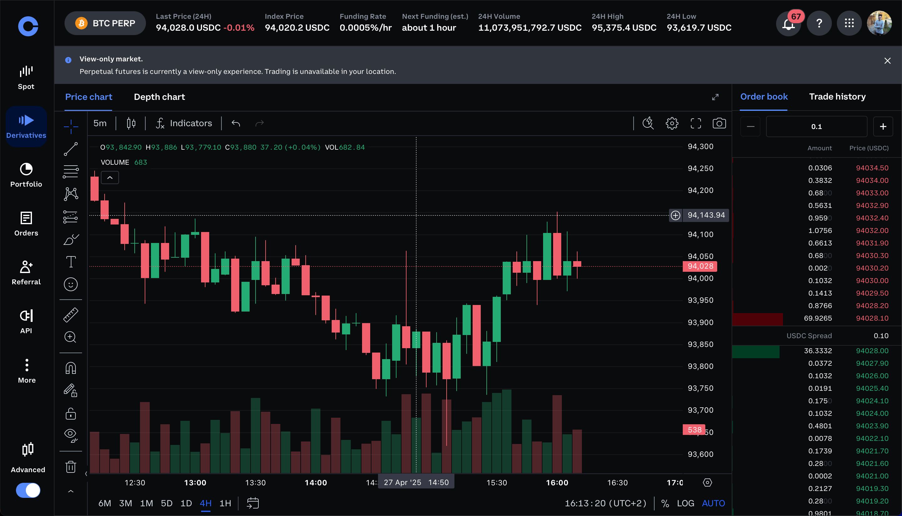 trading platform (Coinbase)