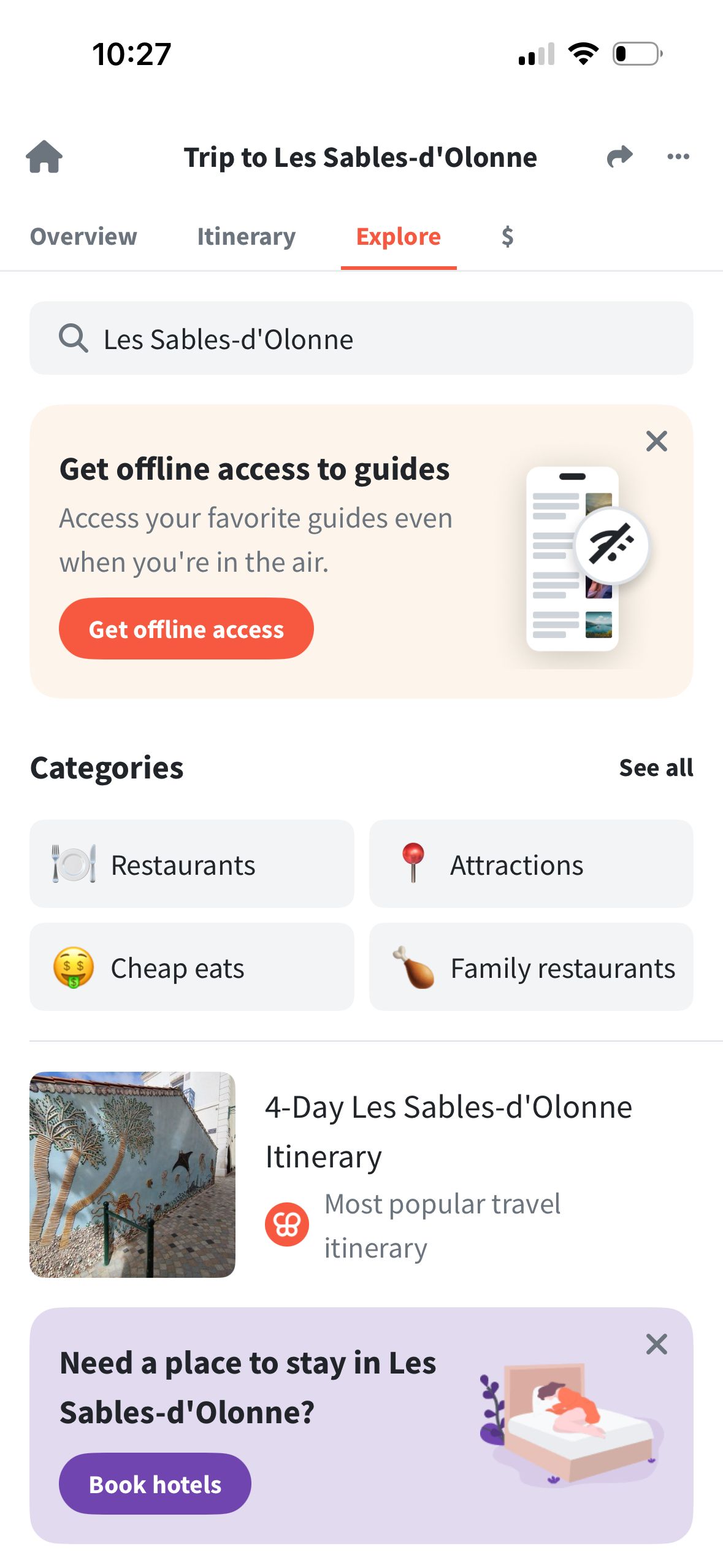 travel planning (Wanderlog)
