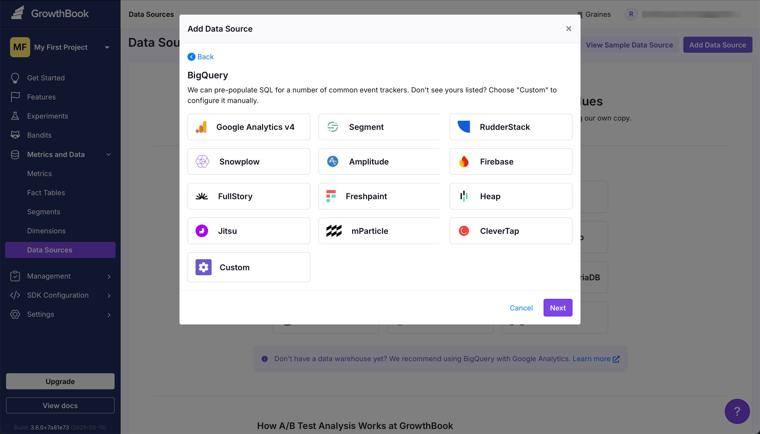 modal (Growthbook)