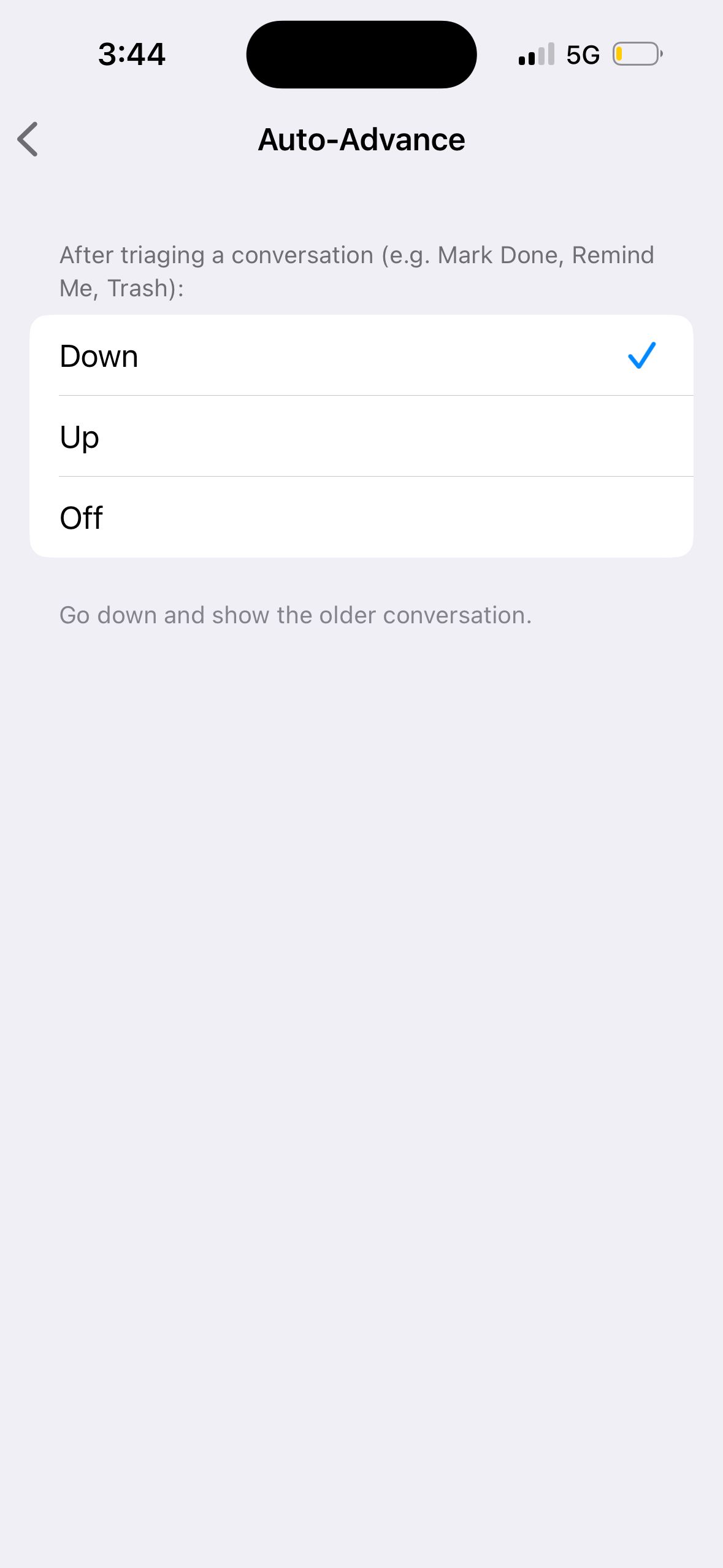 settings screen (Superhuman)