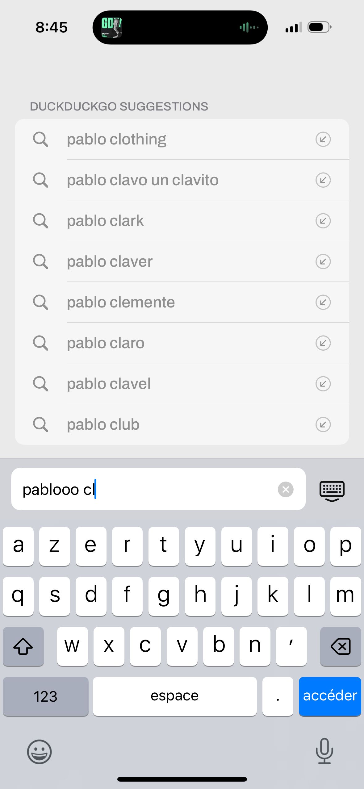 Search Results (Quiche Browser)