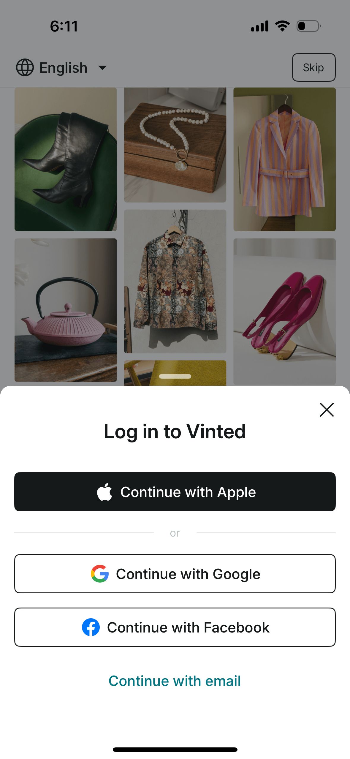 login (Vinted)