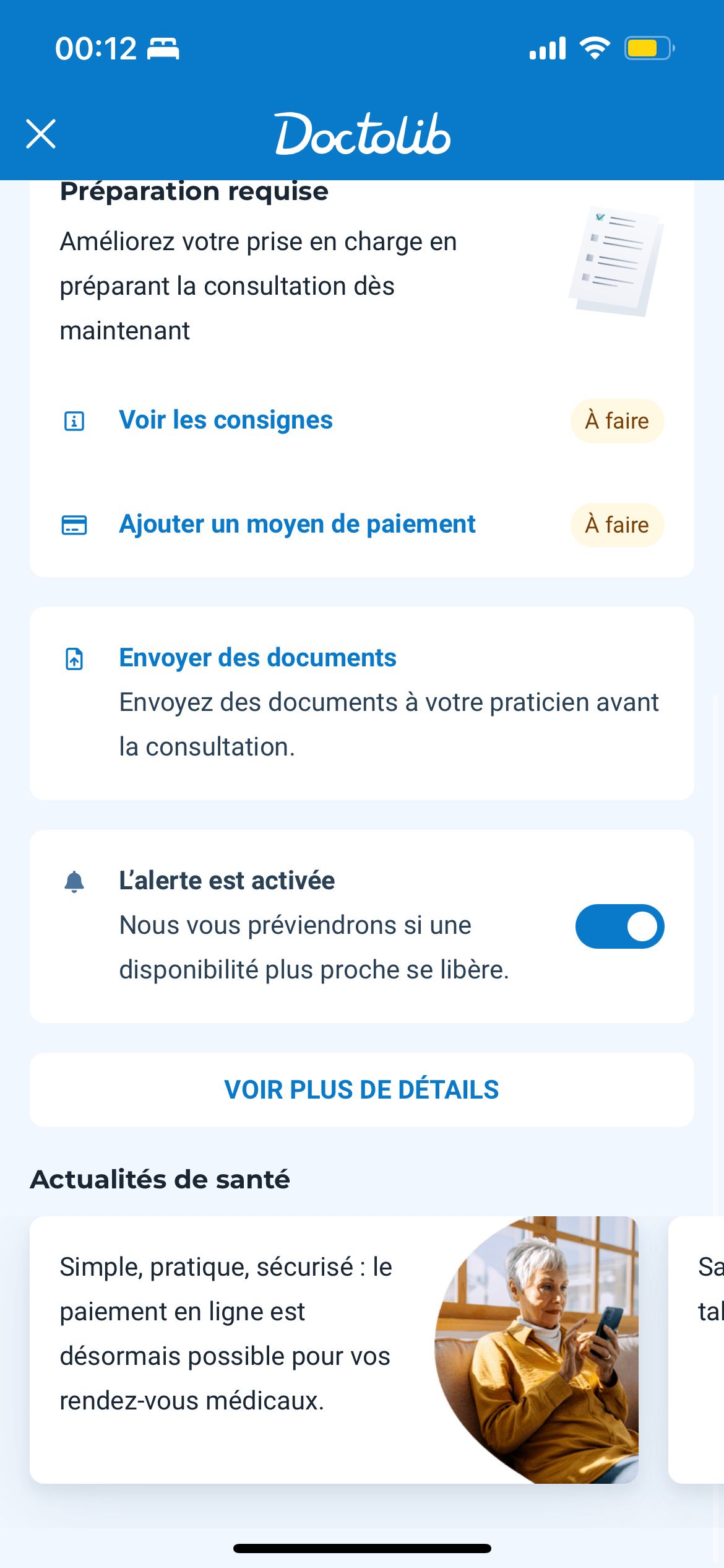 dashboard (Doctolib)