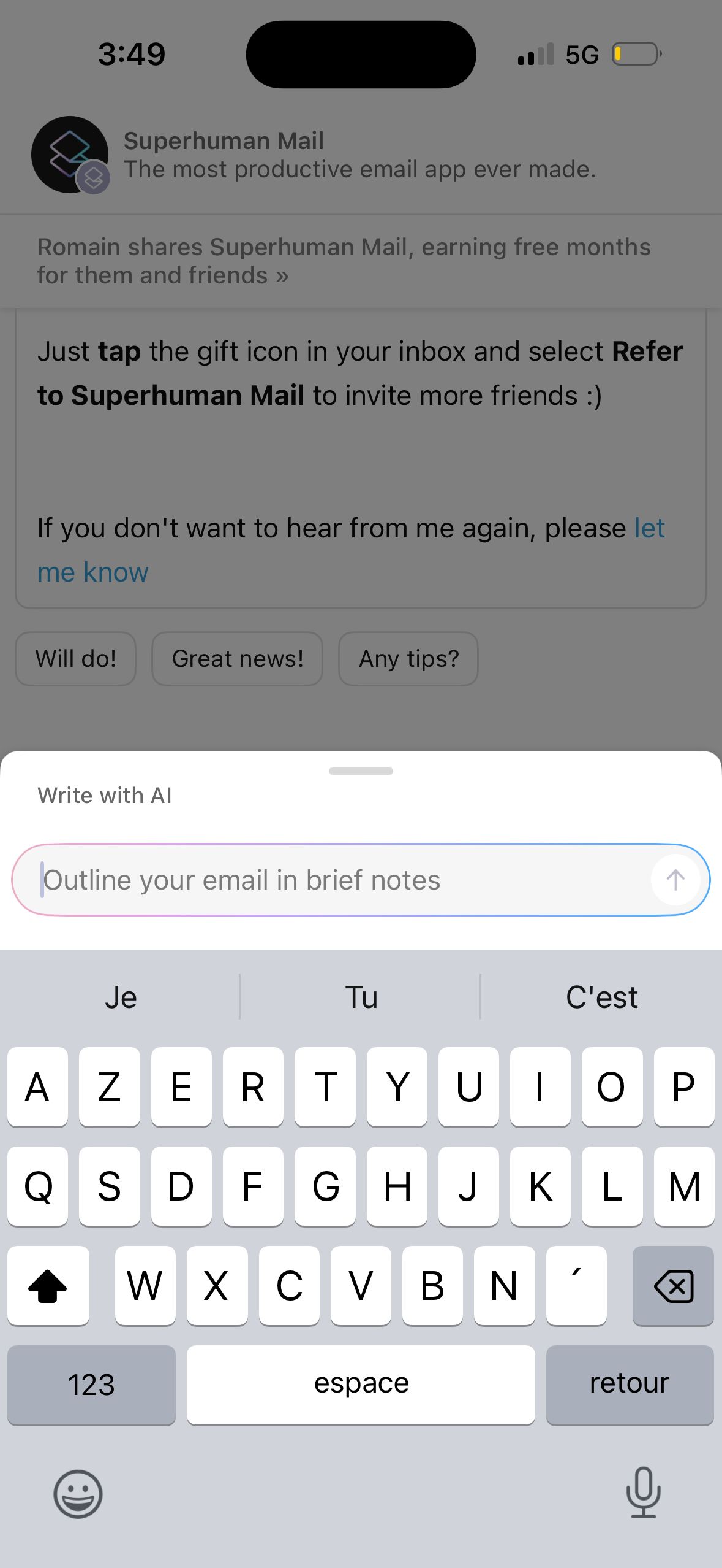 Chat Input (Superhuman)