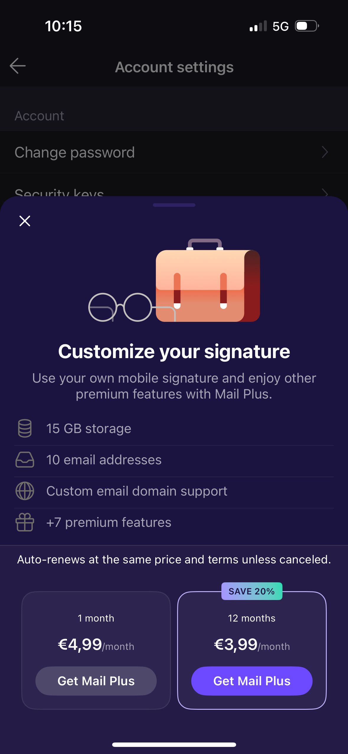 pricing (Proton Mail)