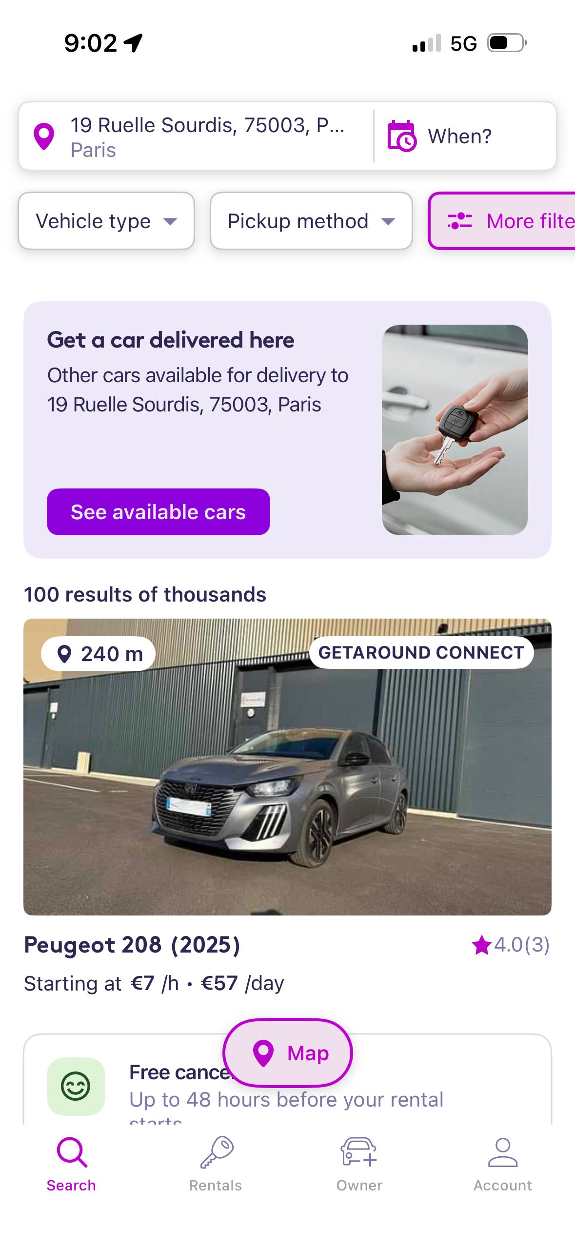 Search Results (Getaround)