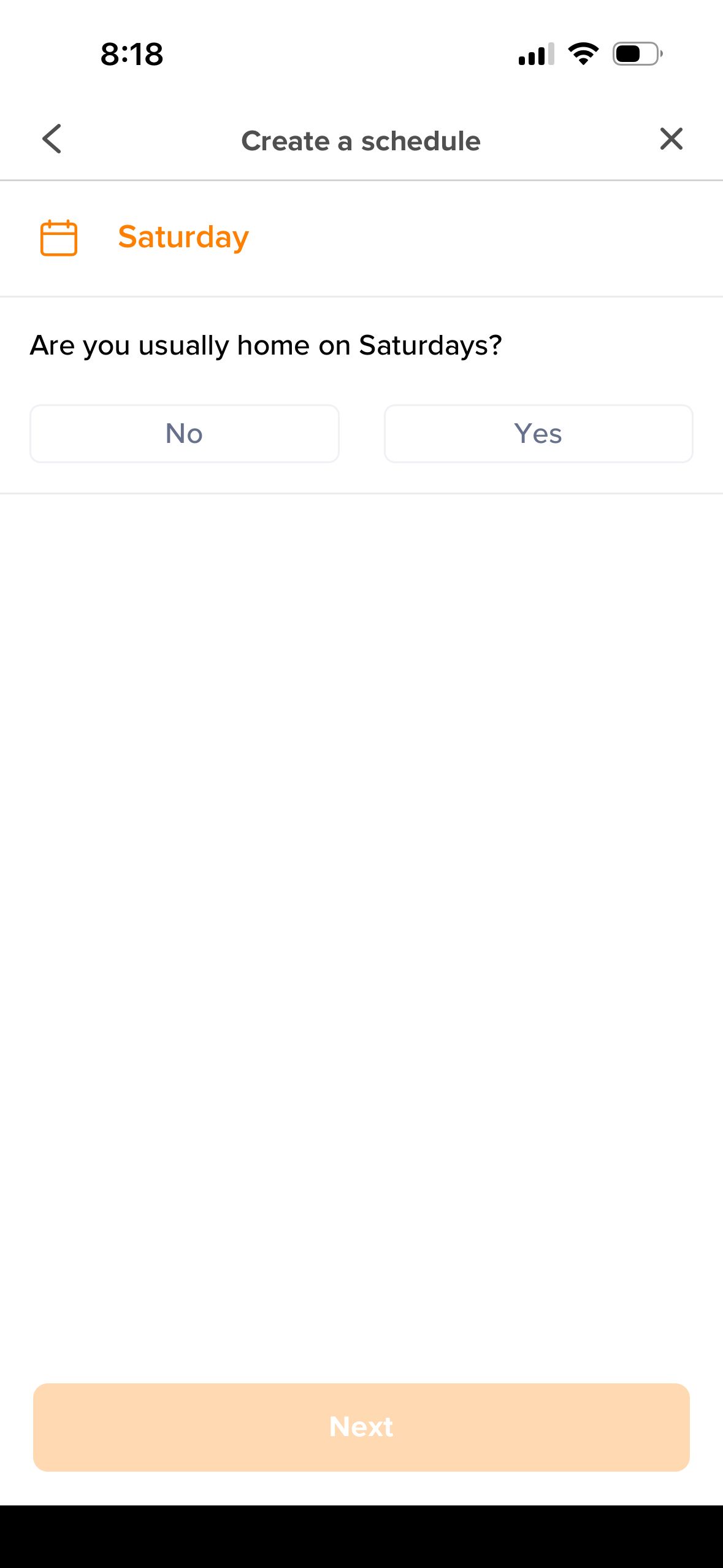 schedule creation (Intuis Connect Netatmo)