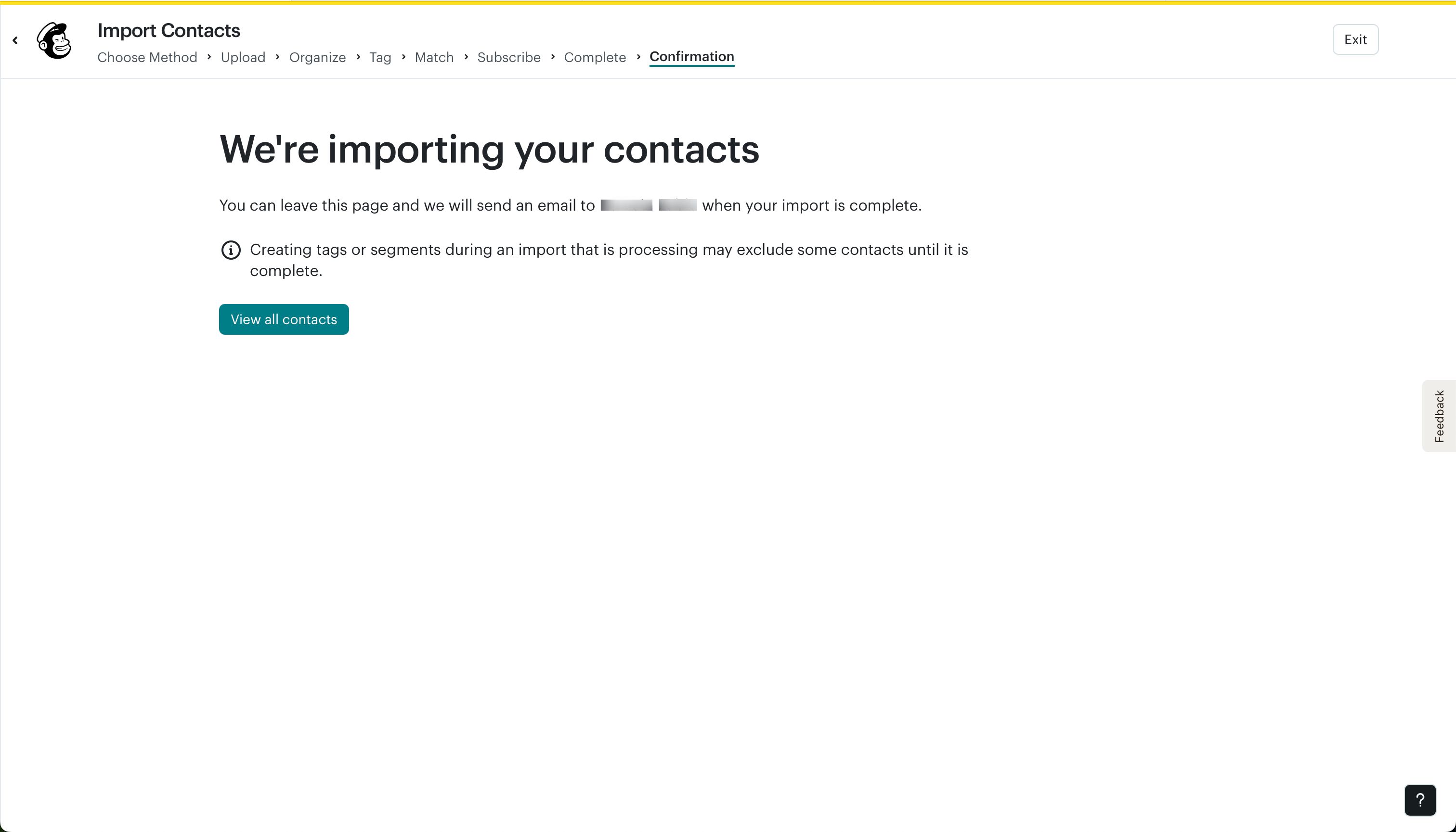 confirmation (Mailchimp)