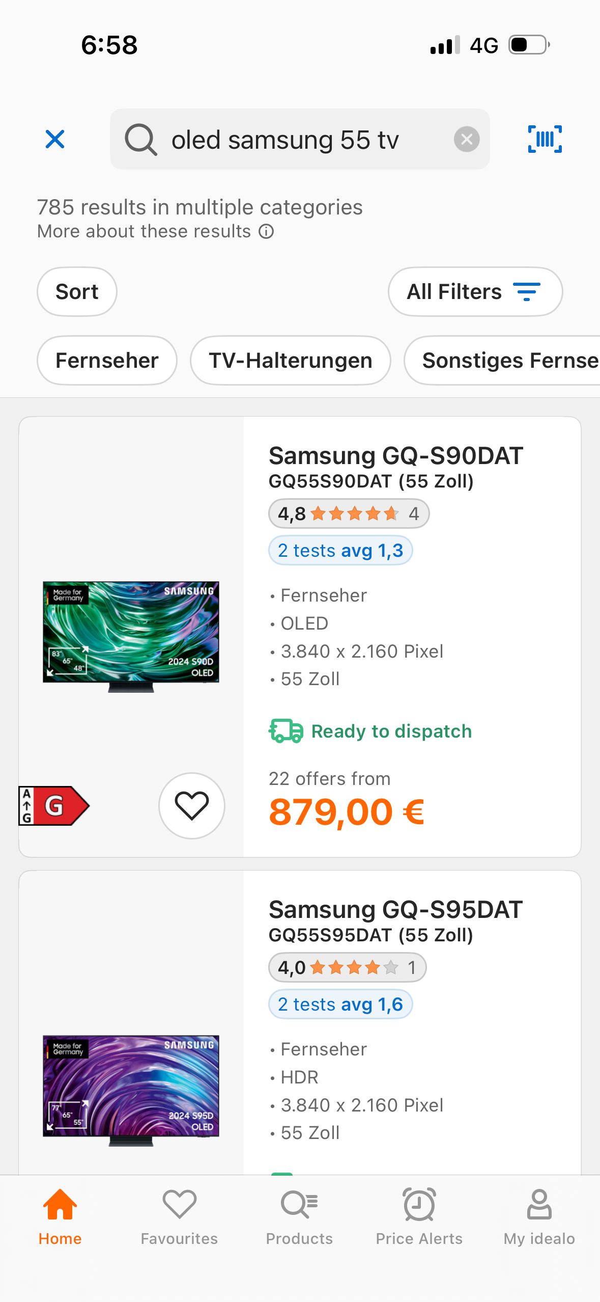 product list (Idealo)