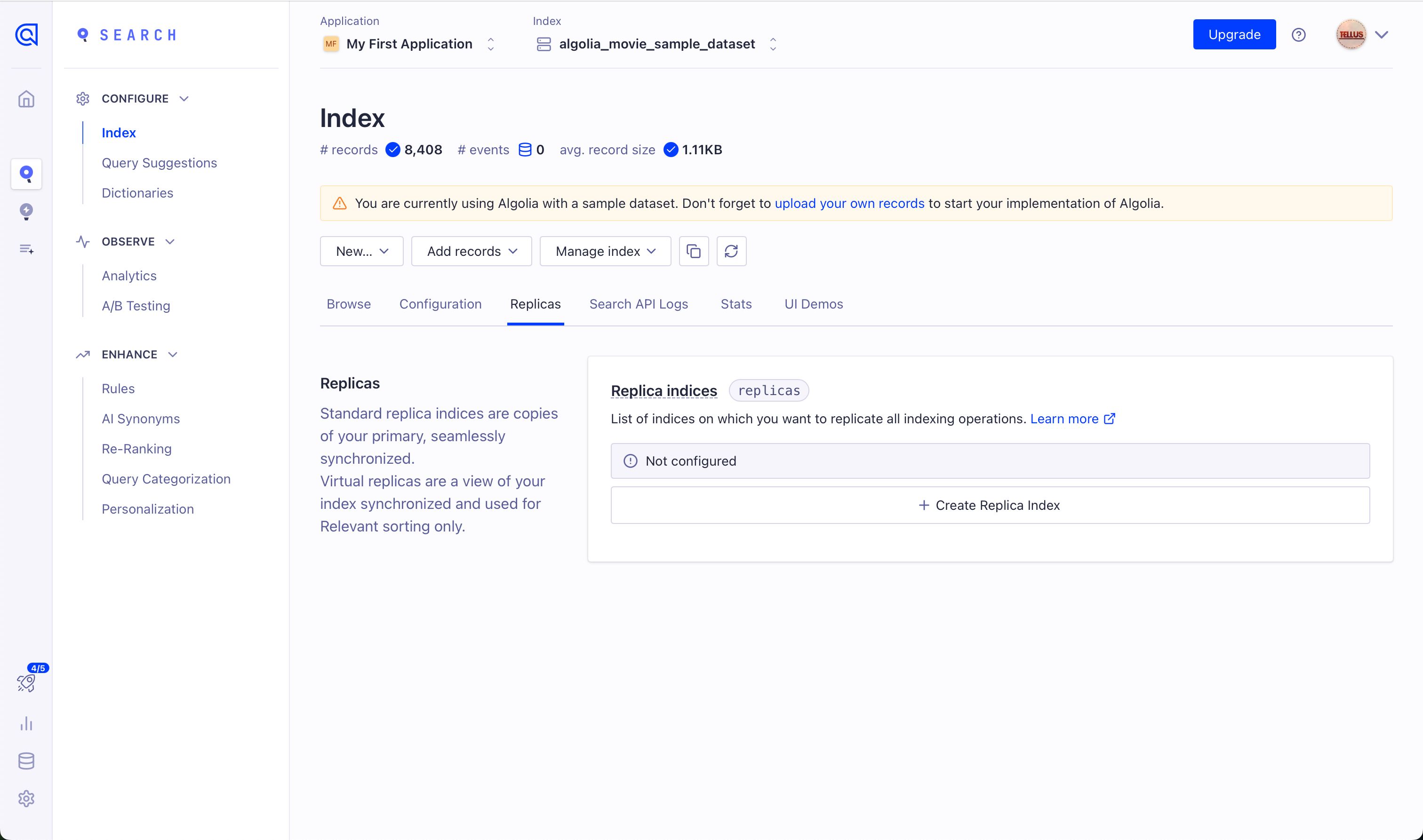 Data Management (Algolia)