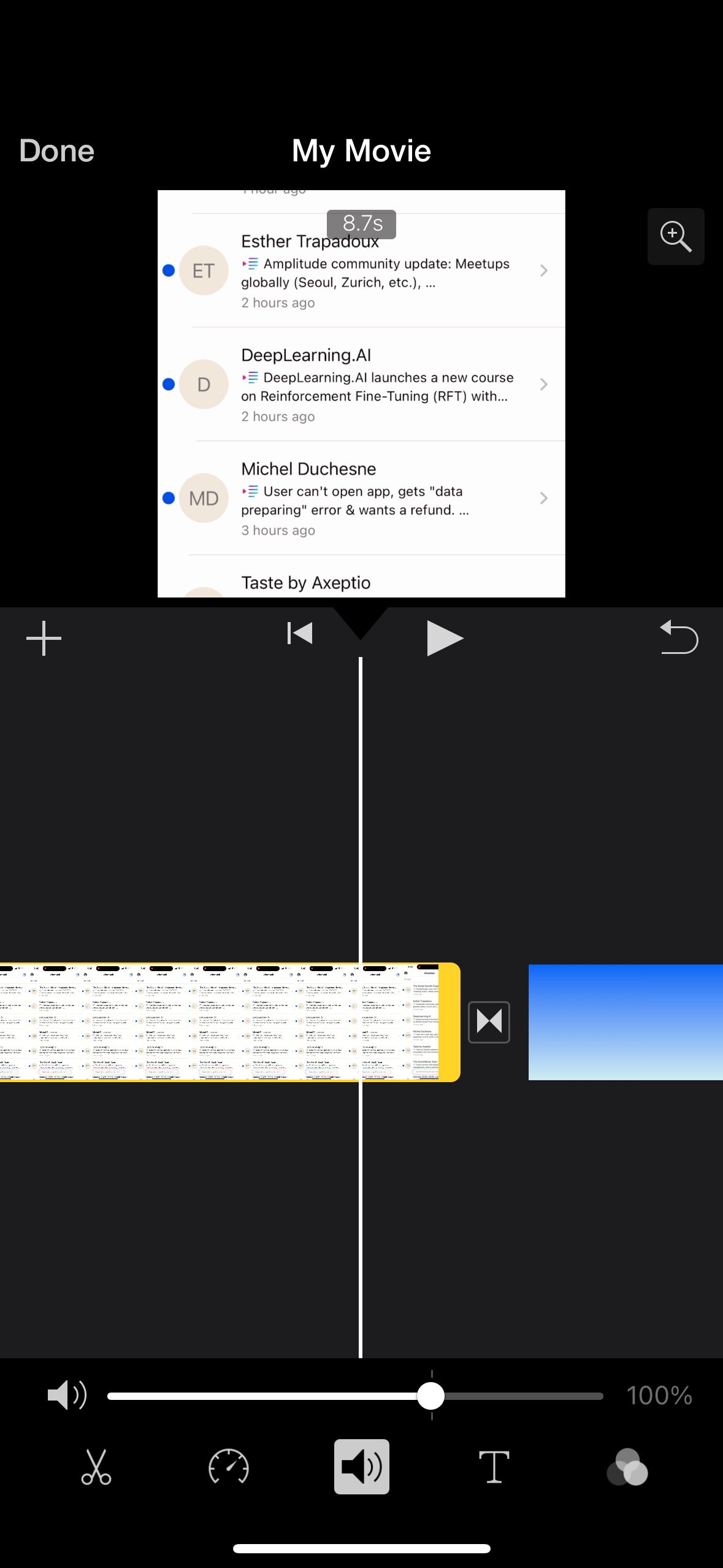 video editing (iMovie)