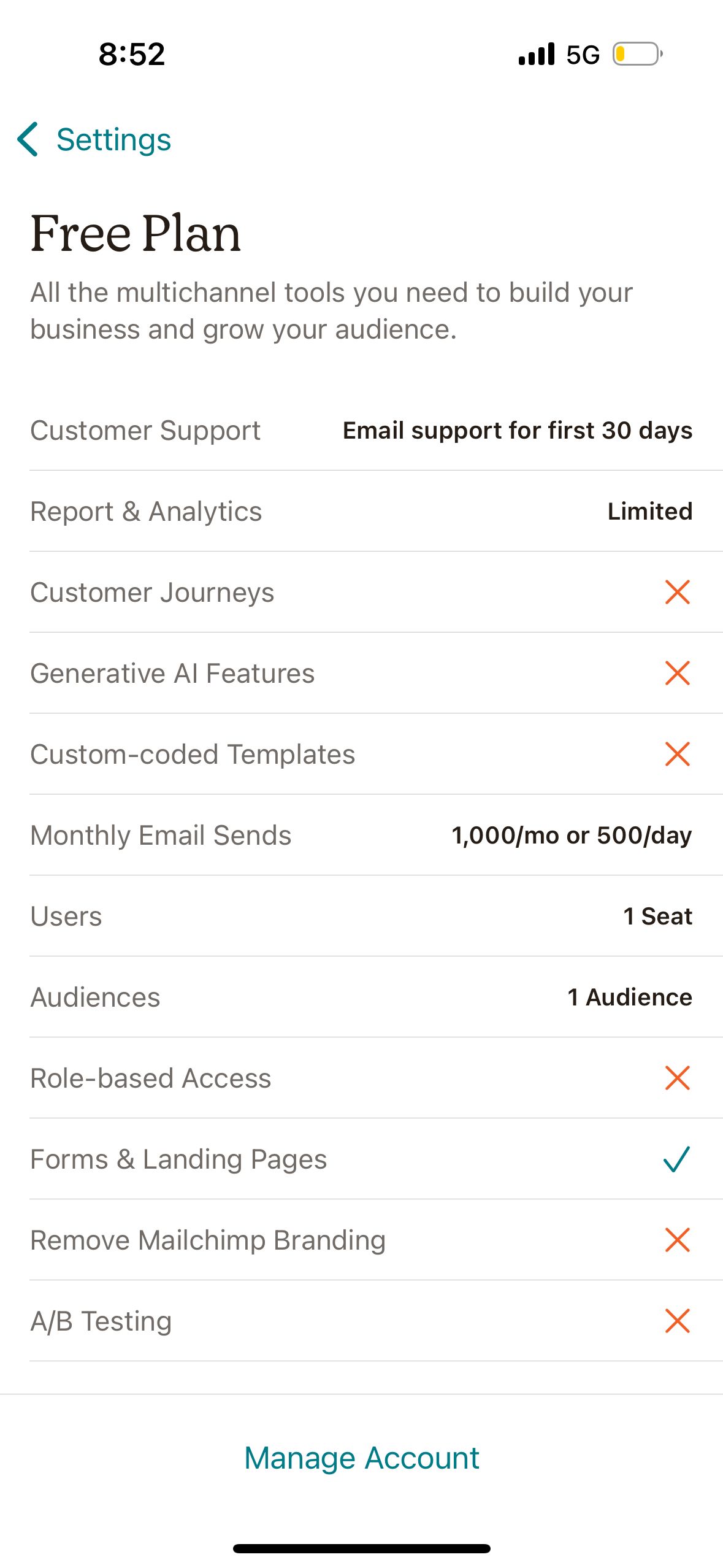 pricing (Mailchimp)